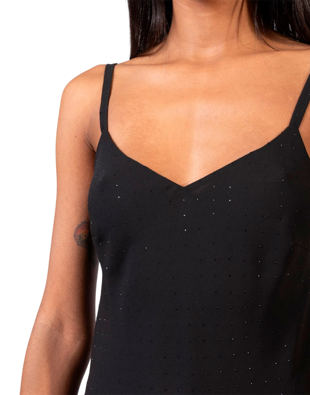 "Doris S TOP "LINDA" CON STRASS Nero"