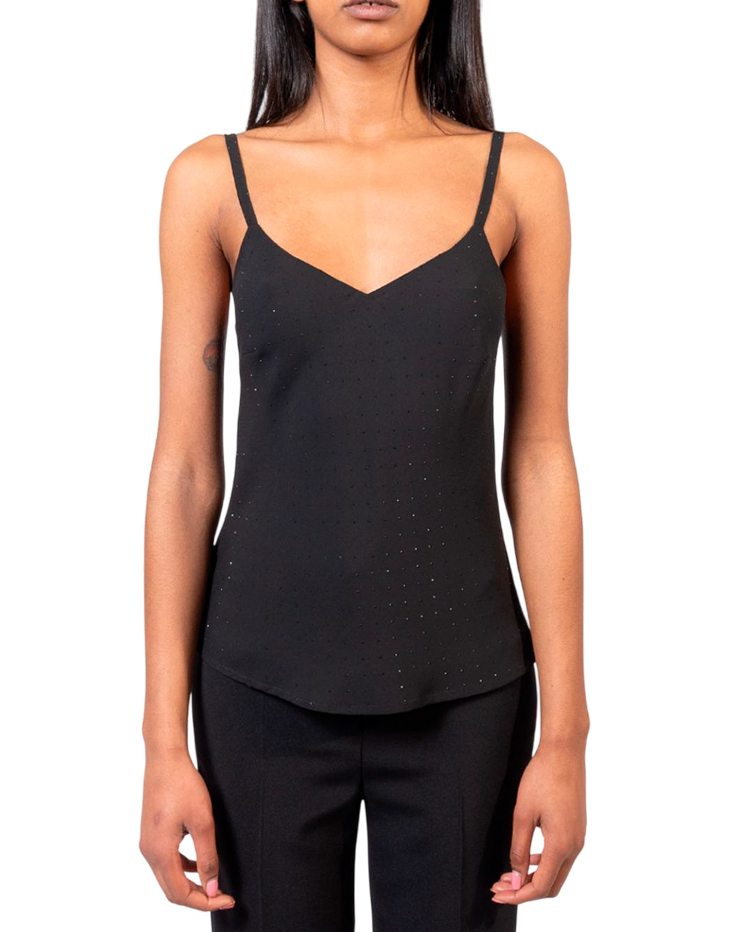 "Doris S TOP "LINDA" CON STRASS Nero"