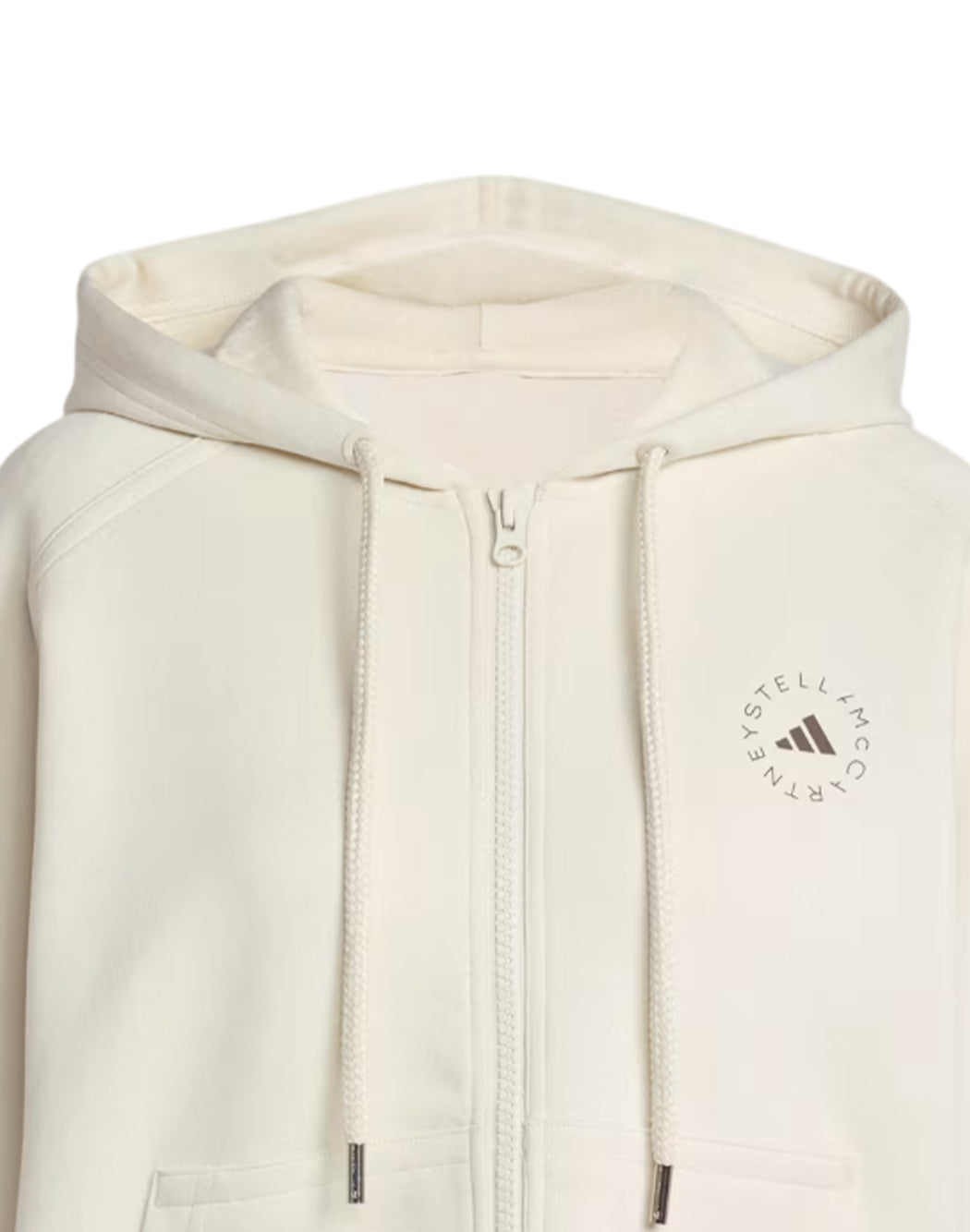 Adidas By Stella Mccartney FELPA FULL ZIP CON CAPPUCCIO Neutro