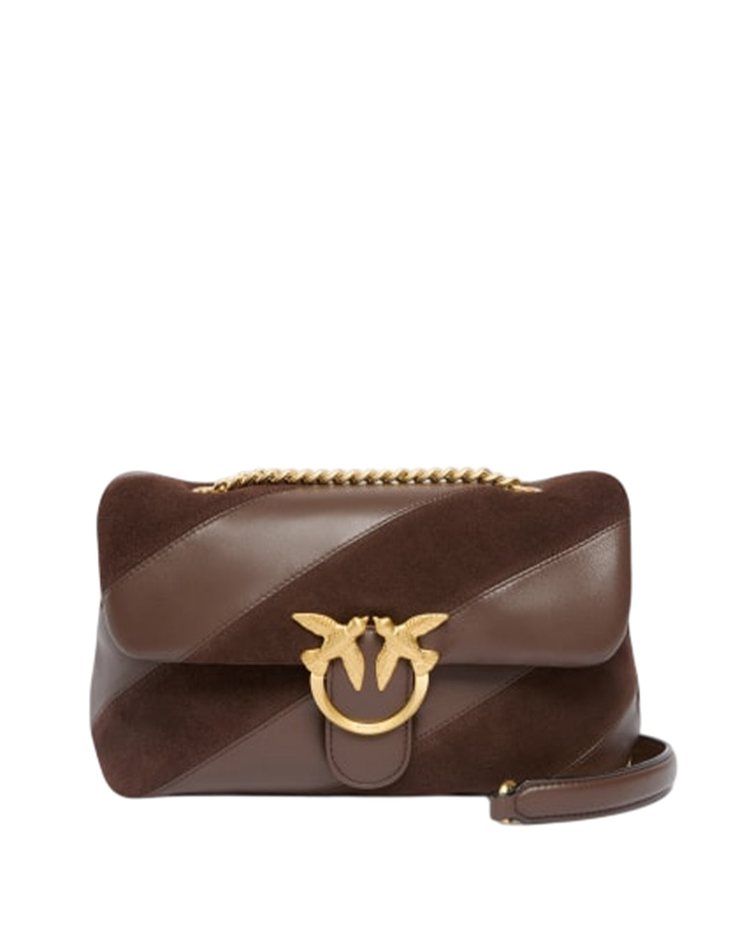 "Pinko BORSA "LOVE PUFF" IN DOPPIA PELLE Marrone"