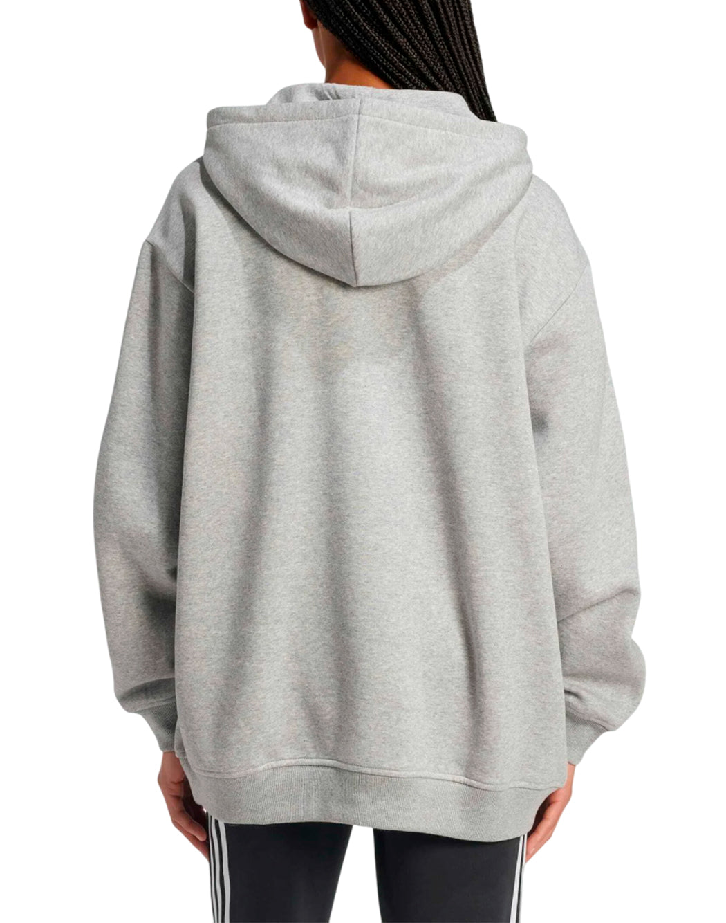 Adidas FELPA CON CAPPUCCIO CON MINI LOGO Grigio