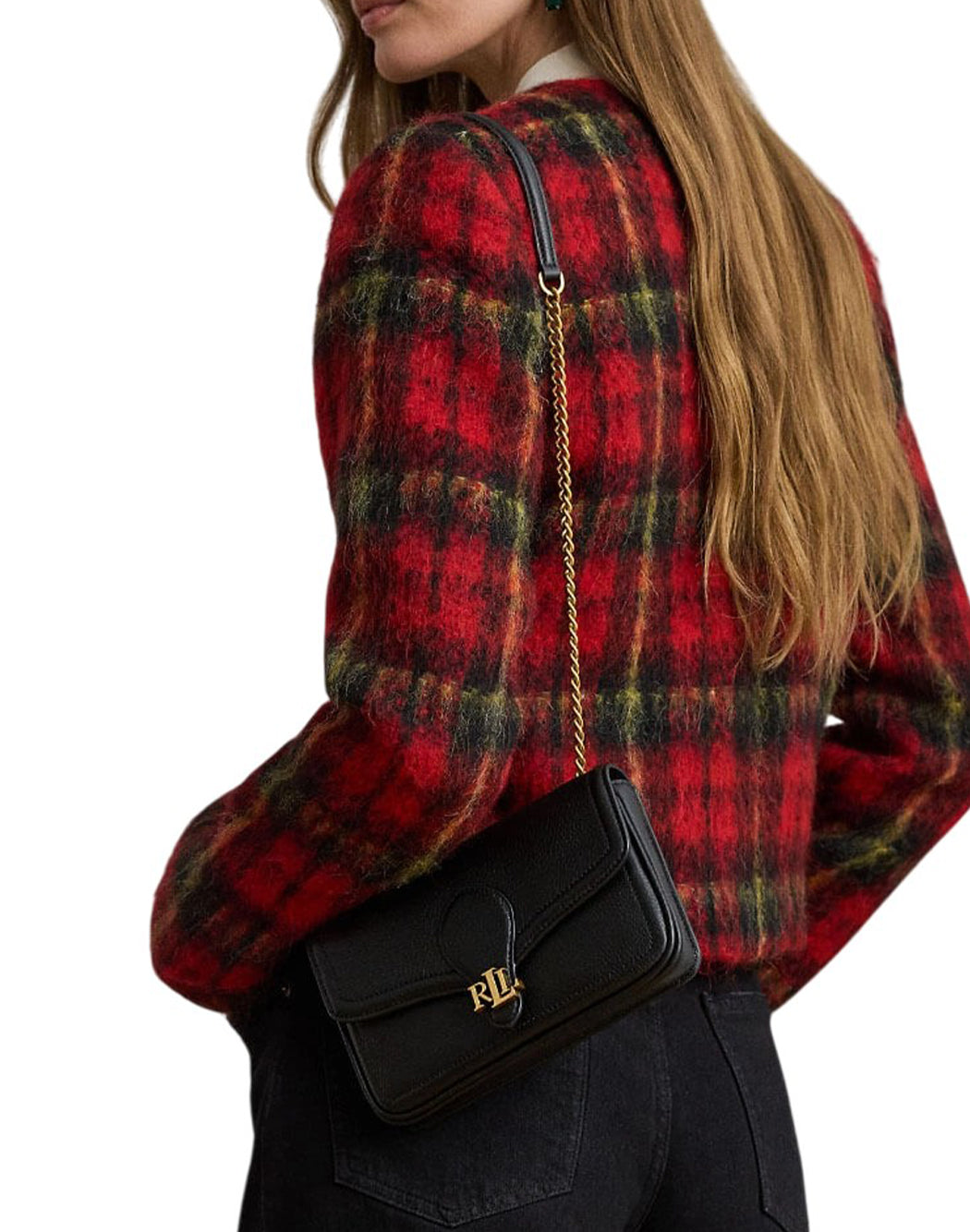 Lauren Ralph Lauren BORSA A SPALLA CON LOGO MAGNETICO Nero