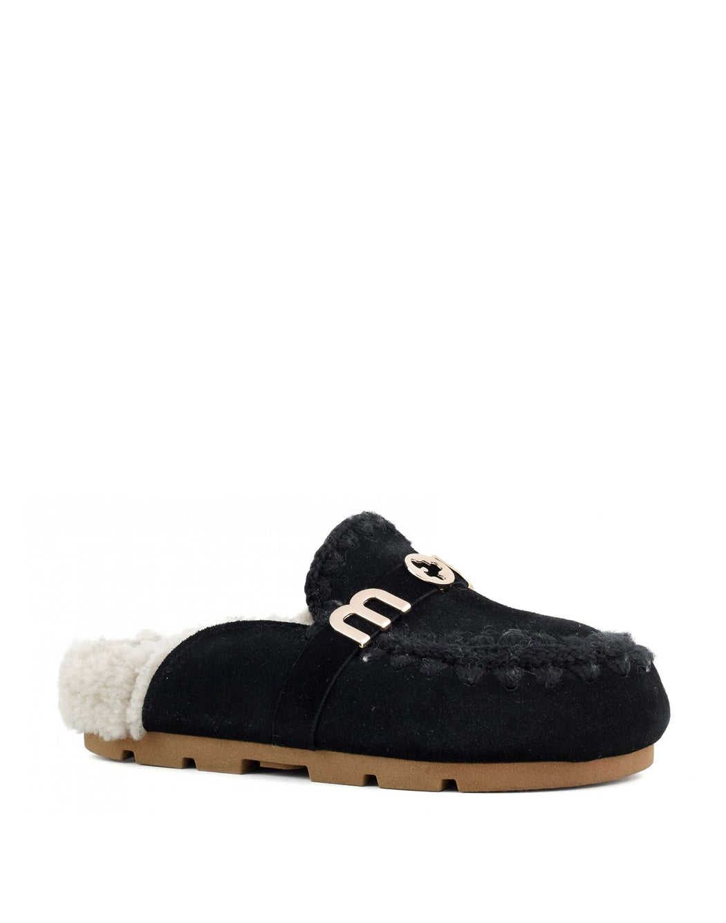 Mou CIABATTE ESKIMO CON MAXI LOGO Nero