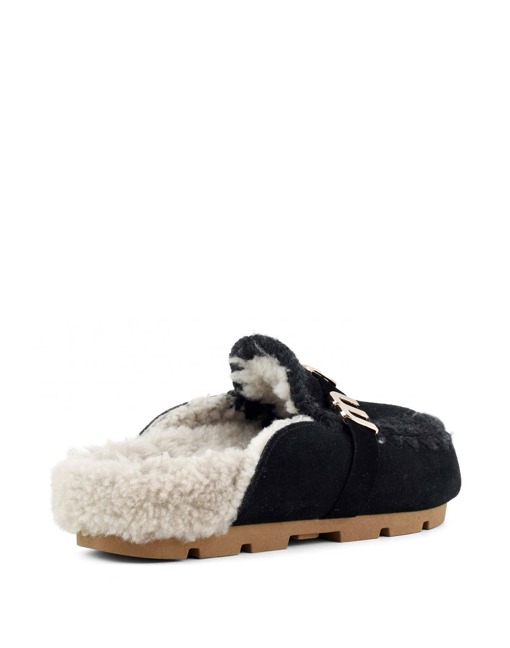 Mou CIABATTE ESKIMO CON MAXI LOGO Nero