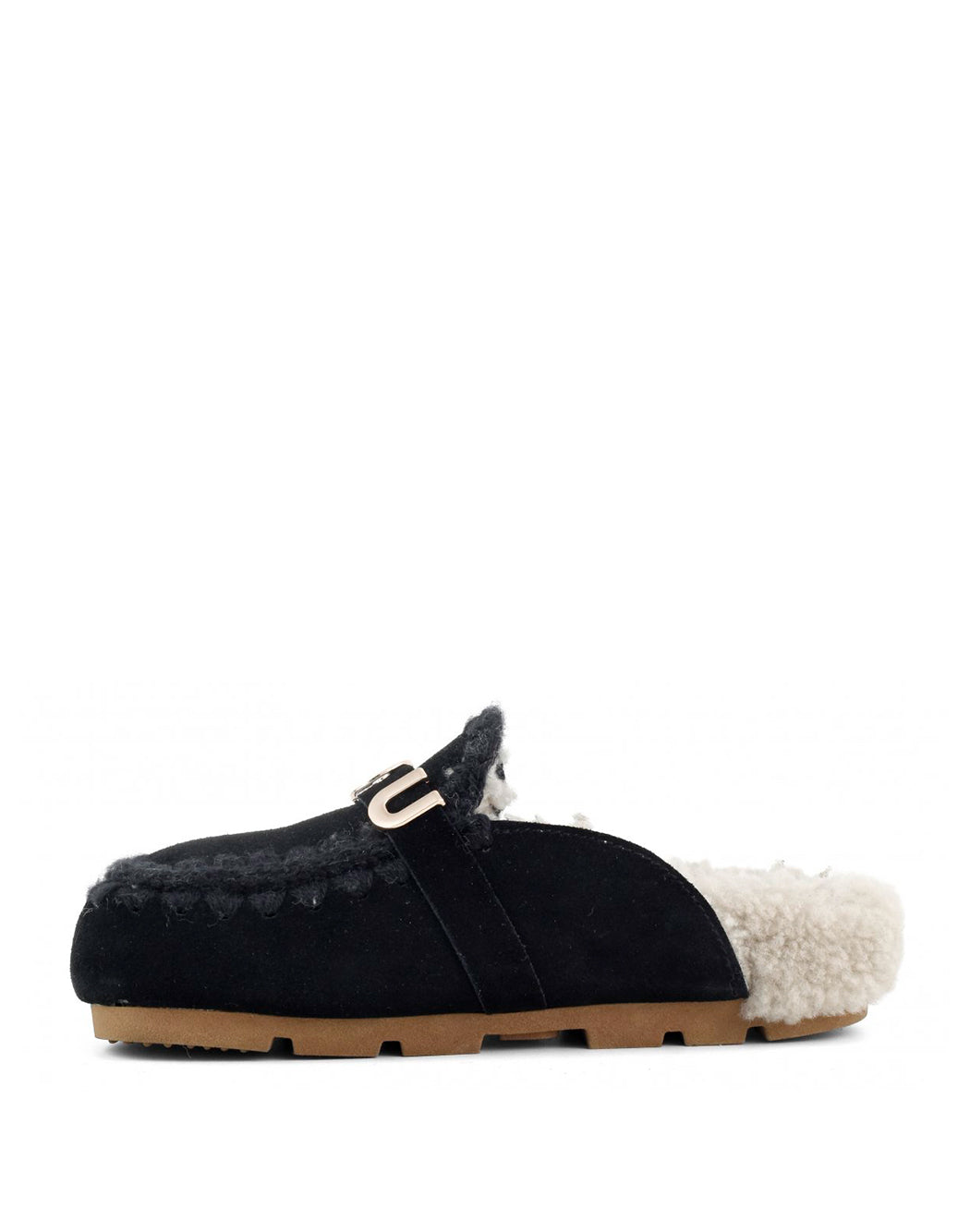 Mou CIABATTE ESKIMO CON MAXI LOGO Nero
