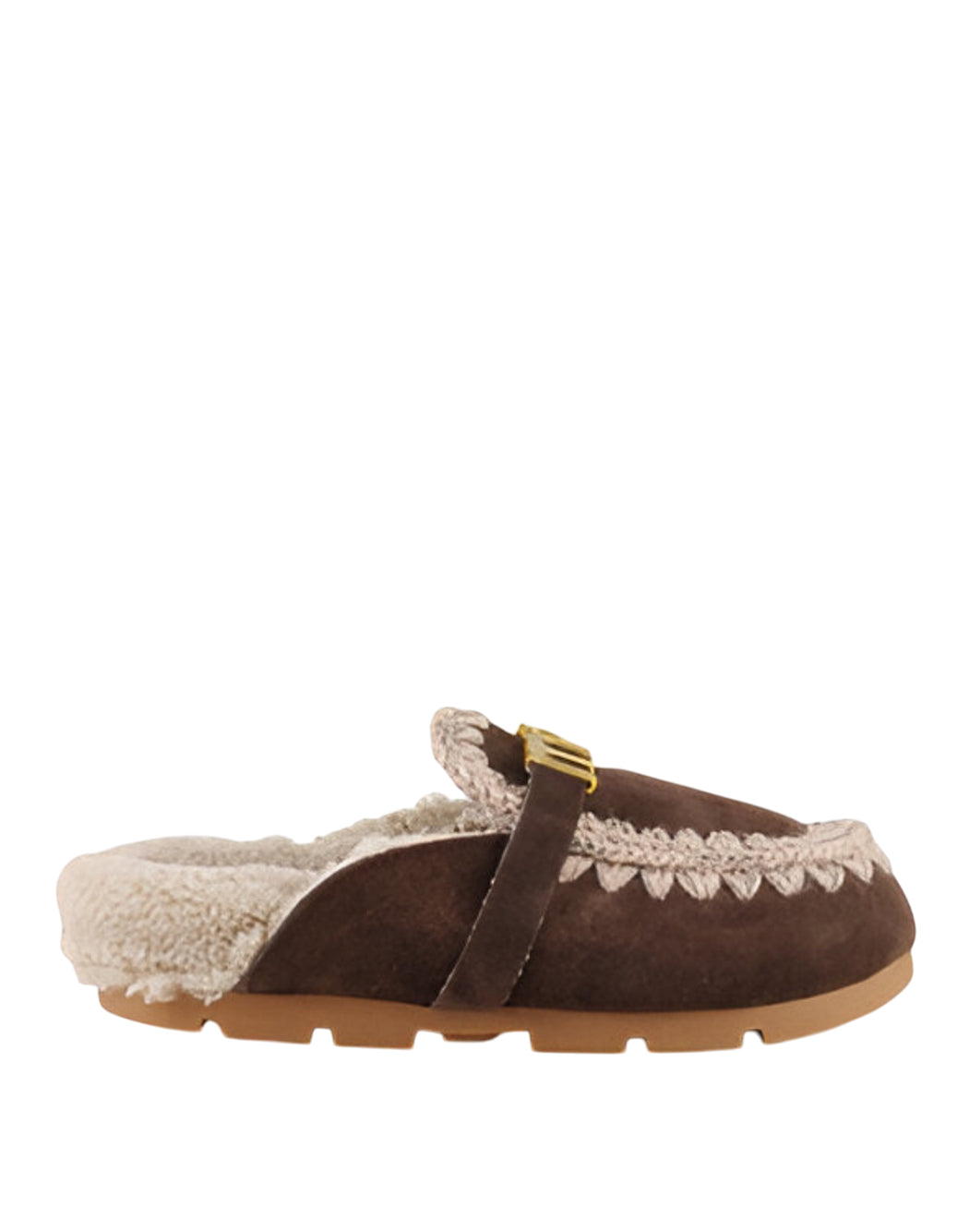 Mou CIABATTE ESKIMO CON MAXI LOGO Marrone
