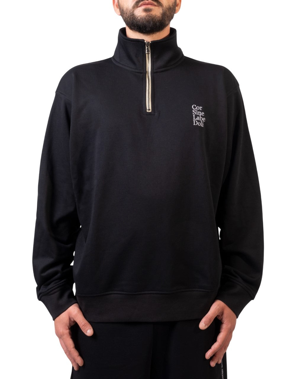 Corsinelabedoli FELPA CON ZIP Nero