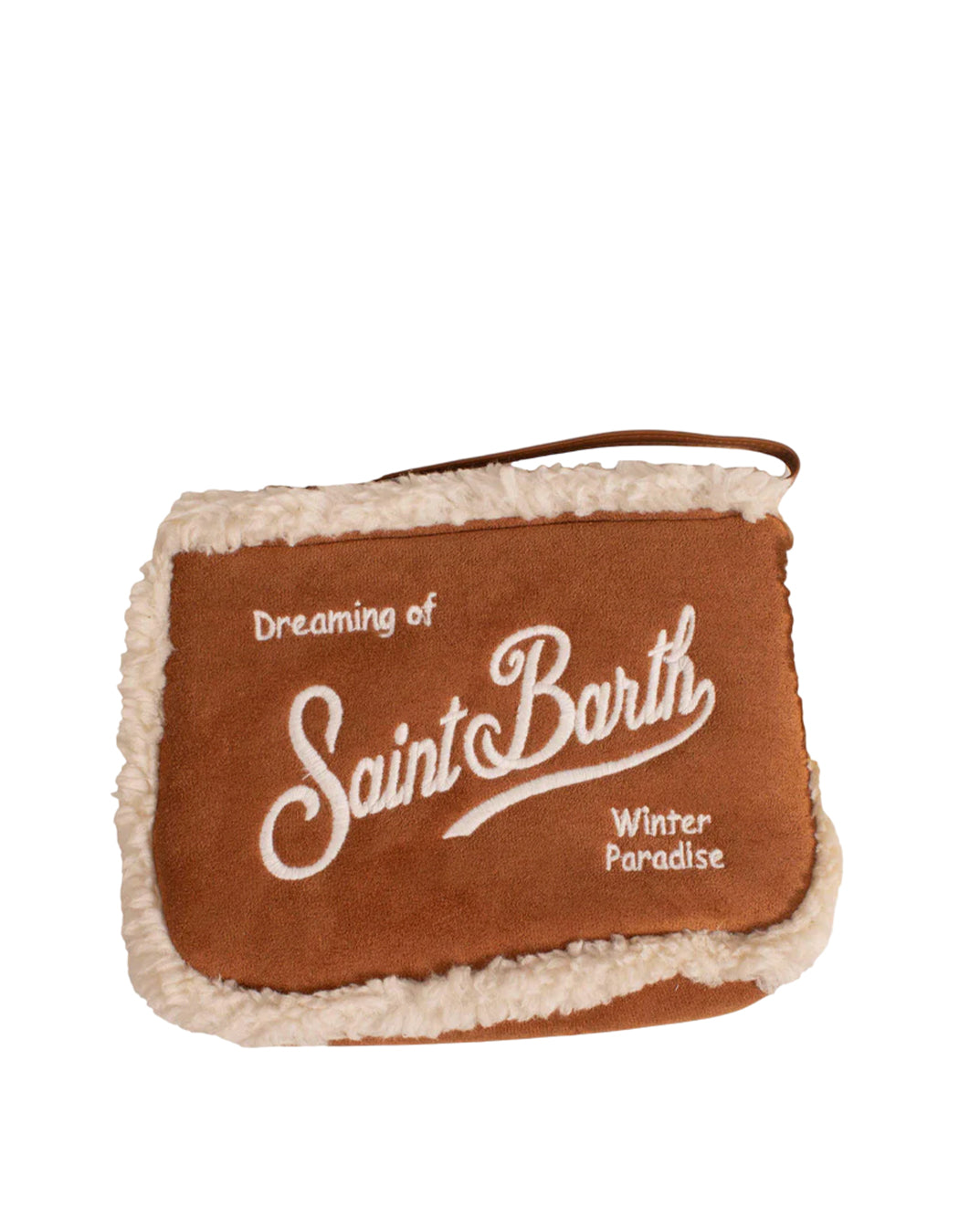 Mc2 Saint Barth POCHETTE ALINE SHEARLING Marrone