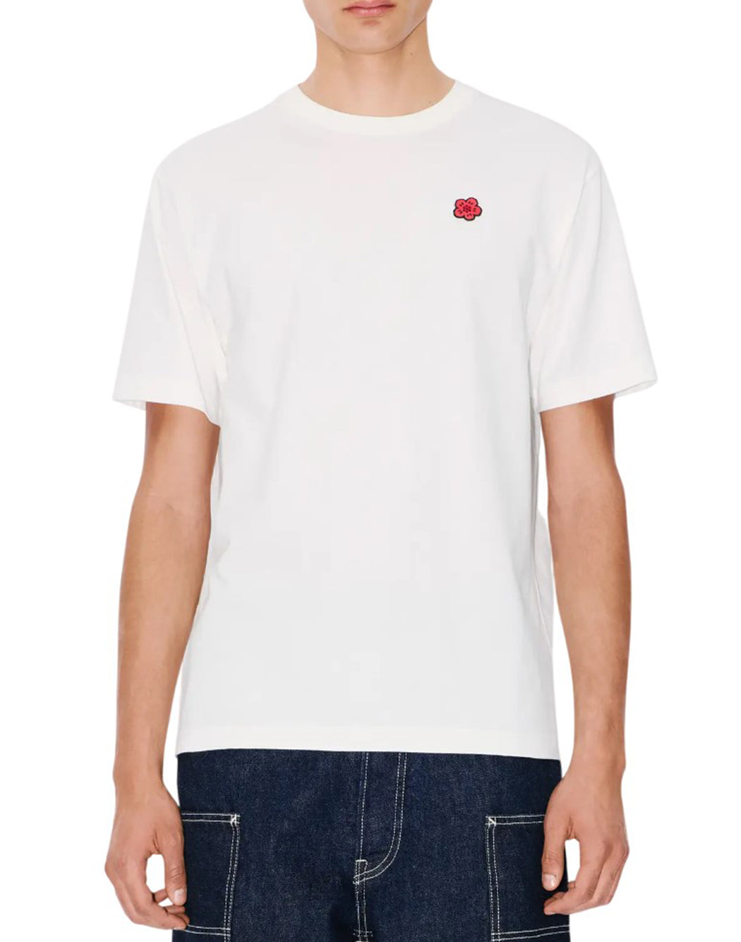Kenzo T-SHIRT CON MINI LOGO BOKE FLOWER Bianco