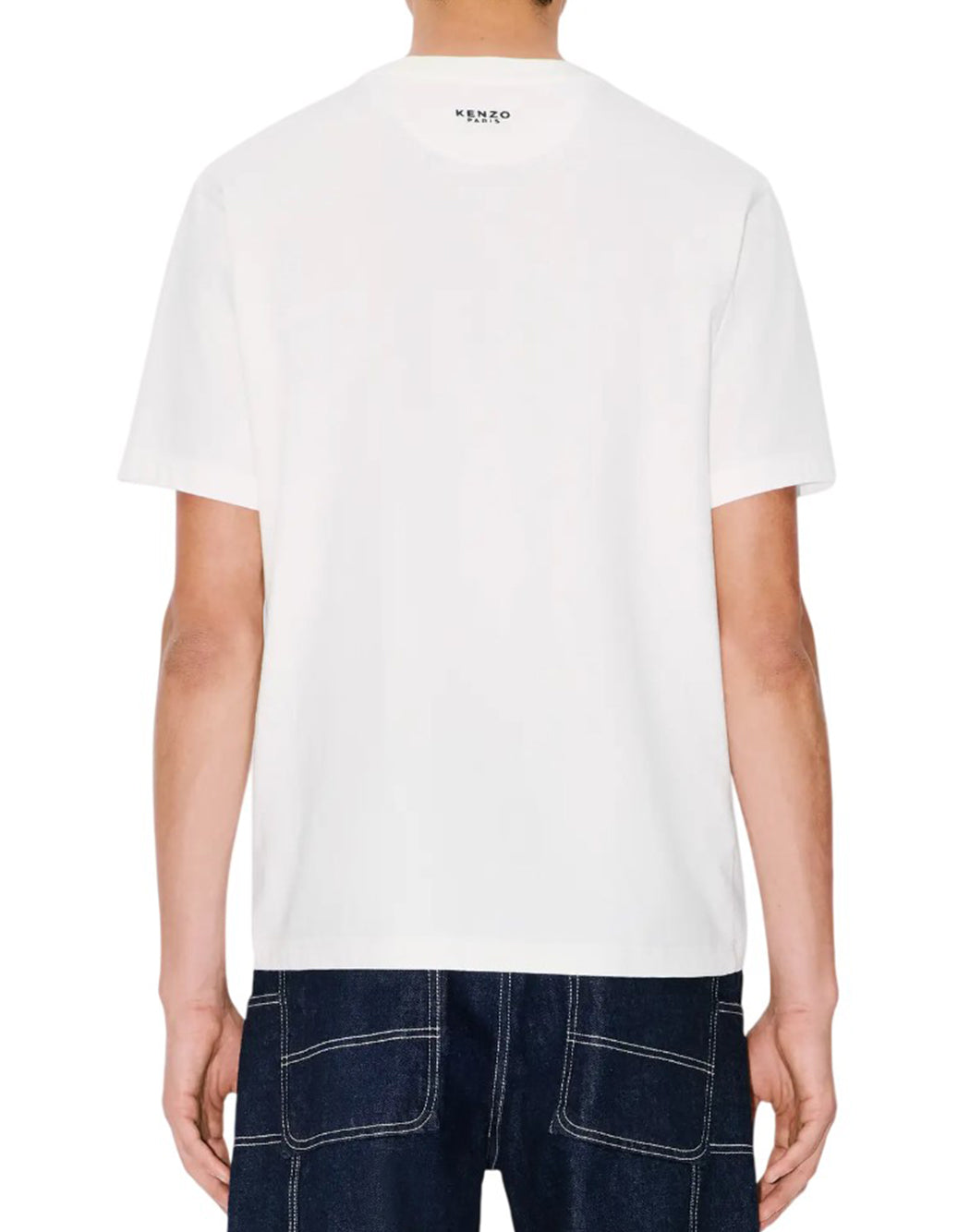 Kenzo T-SHIRT CON MINI LOGO BOKE FLOWER Bianco