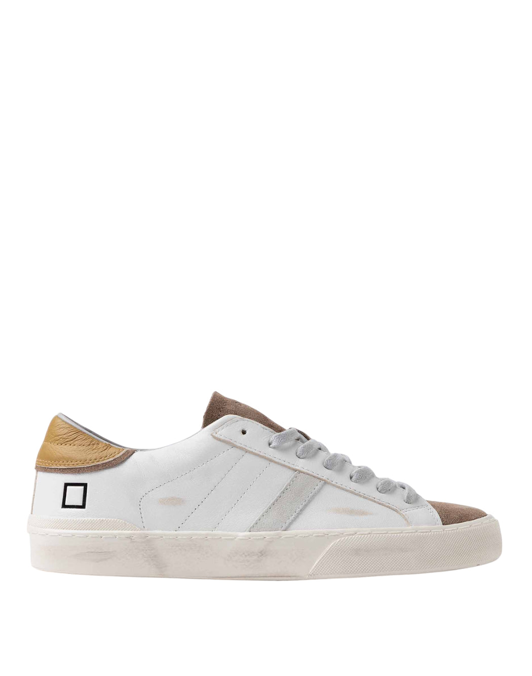 "D.a.t.e. SNEAKER "HILL LOW SCRATCH" Bianco"