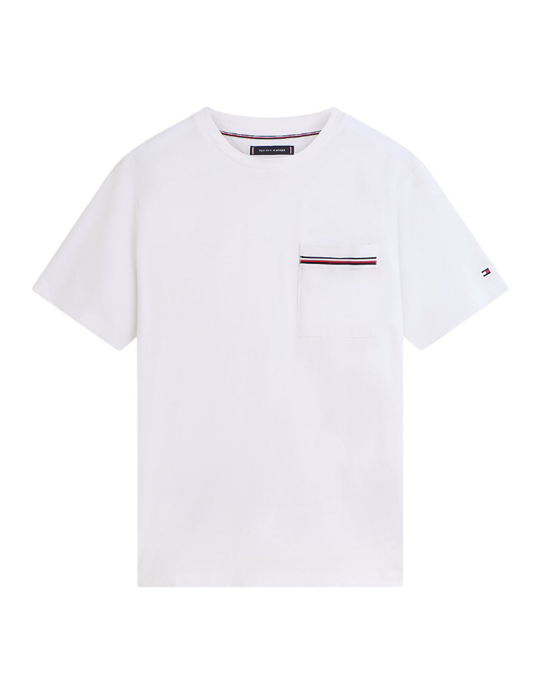 T-SHIRT CON TASCA CON RIGA GLOBAL