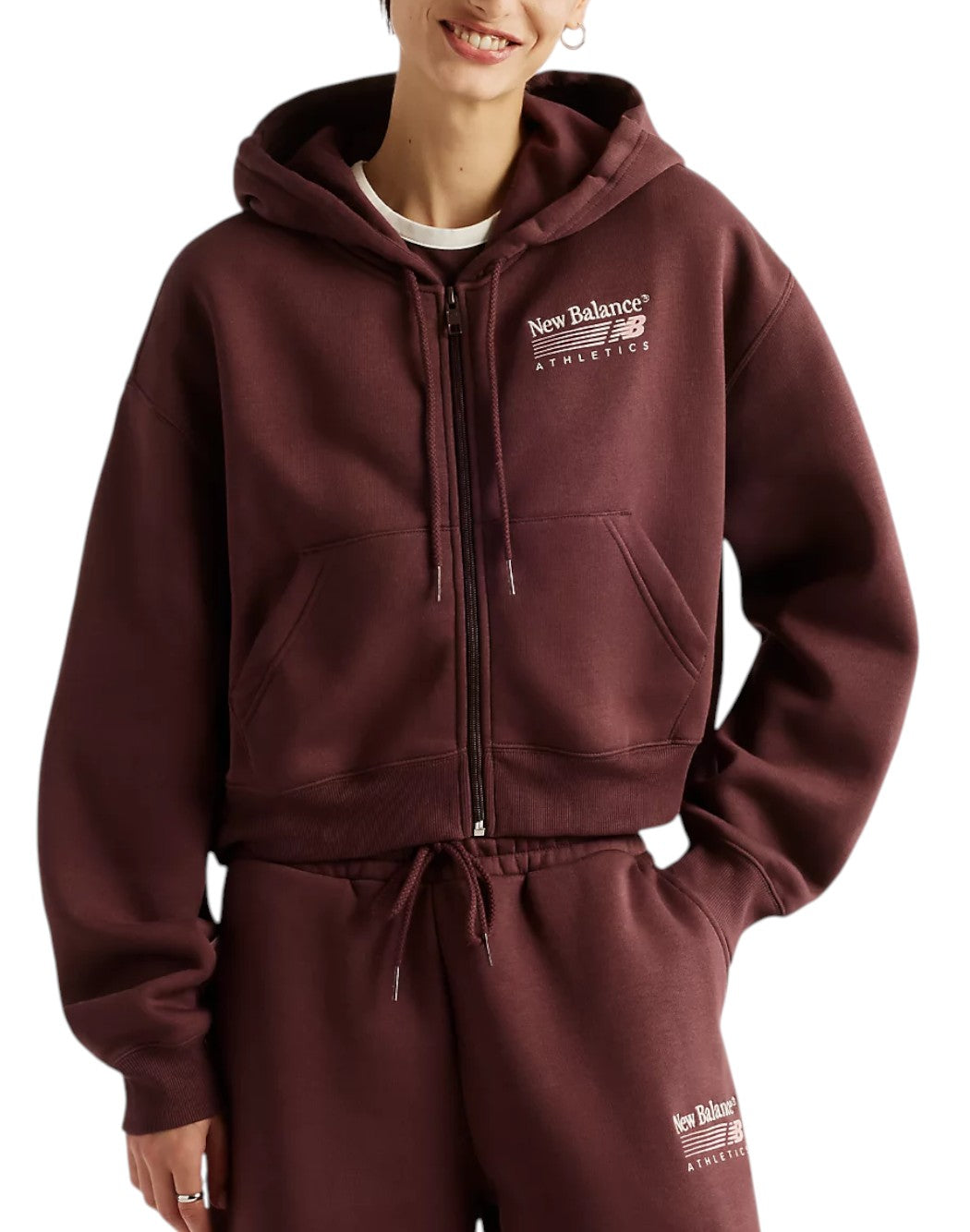 New Balance Felpe con zip da Donna New balance, colore Rosso Rosso