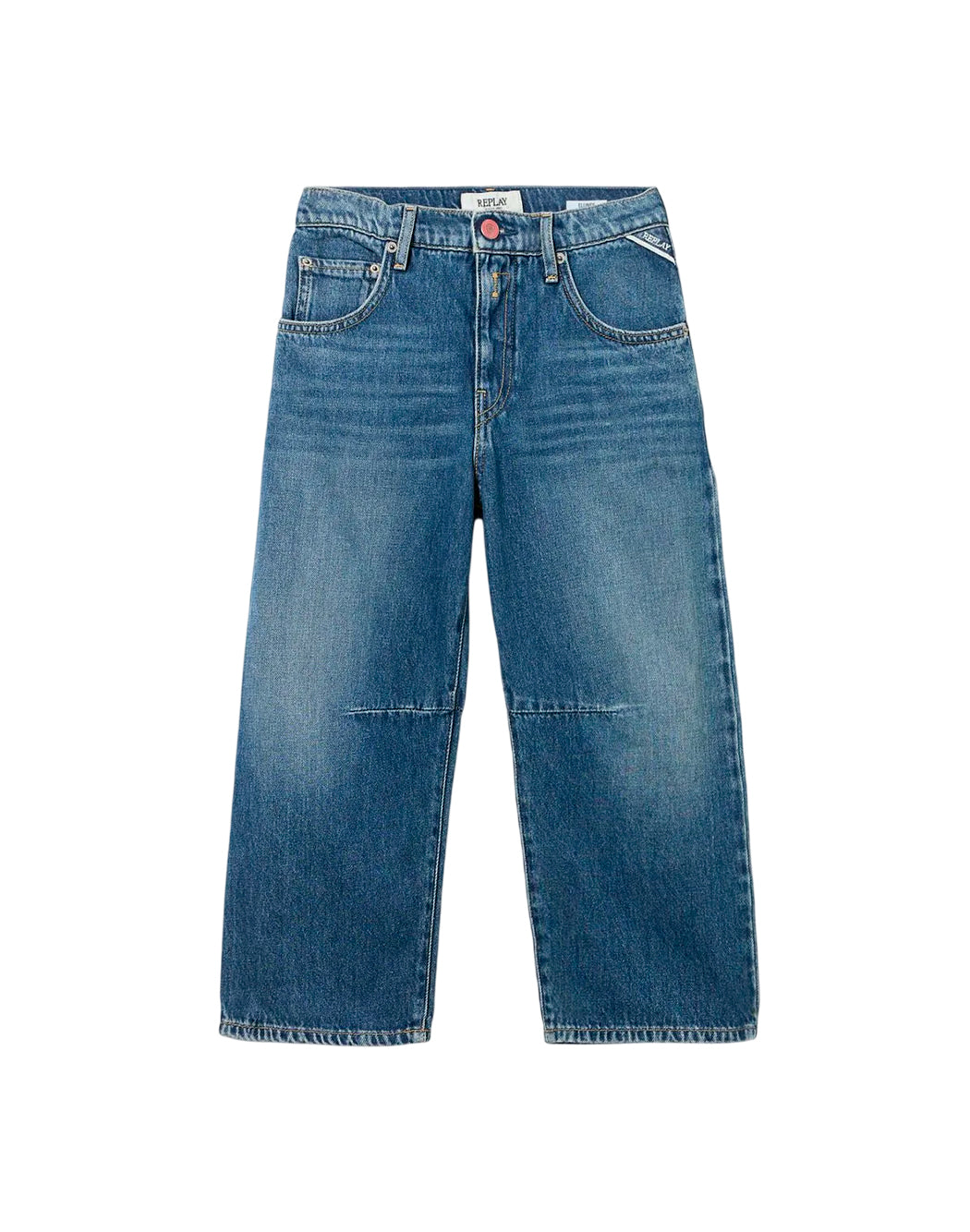 Replay Jeans gamba larga da Bambina Replay, colore Blu Blu
