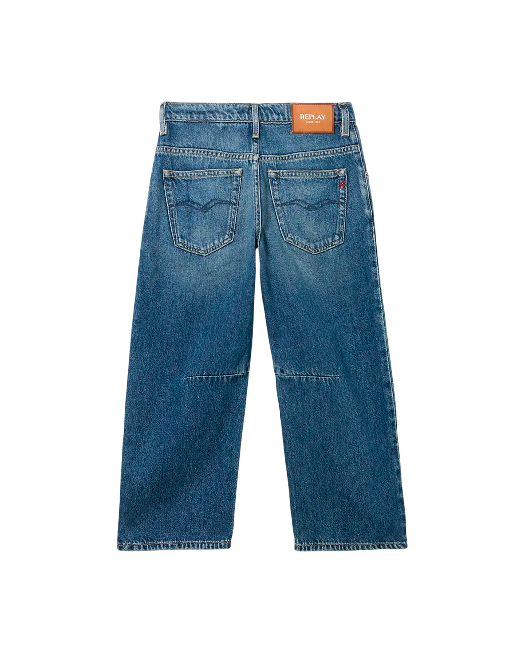 Replay Jeans gamba larga da Bambina Replay, colore Blu Blu