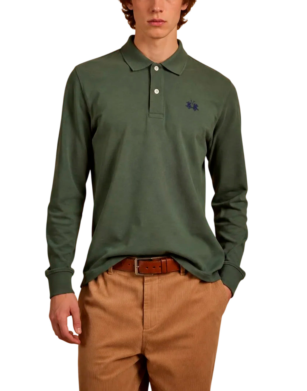 La Martina Polo maniche lunghe da Uomo La martina, colore Verde Verde