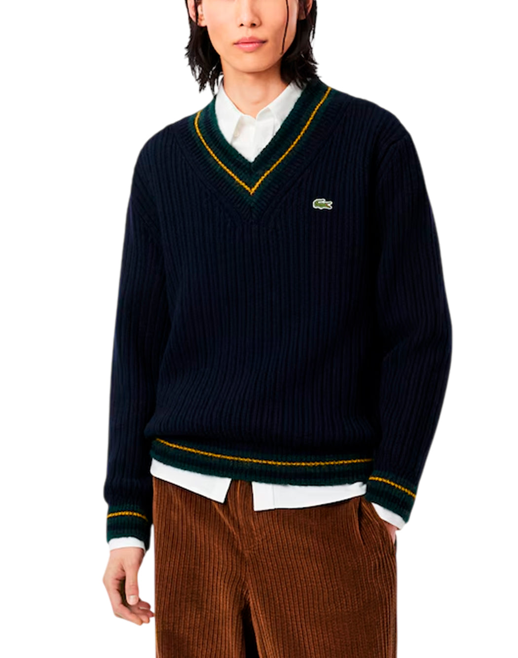 Lacoste Maglie scollo a v da Uomo Lacoste, colore Blu Blu
