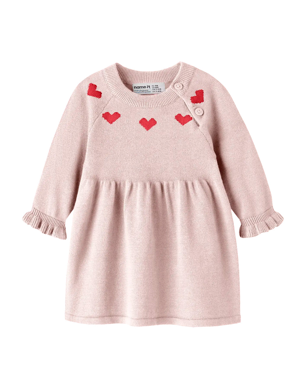 Name It Abiti maniche lunghe da Bambina Name it, colore Rosa Rosa