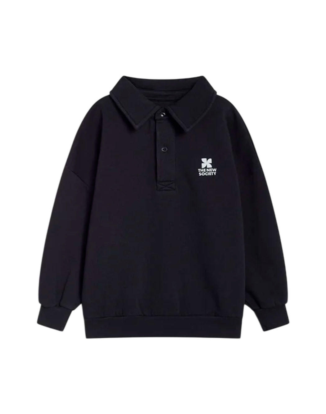 The New Society Polo maniche lunghe da Bambina The new society, colore Blu Blu