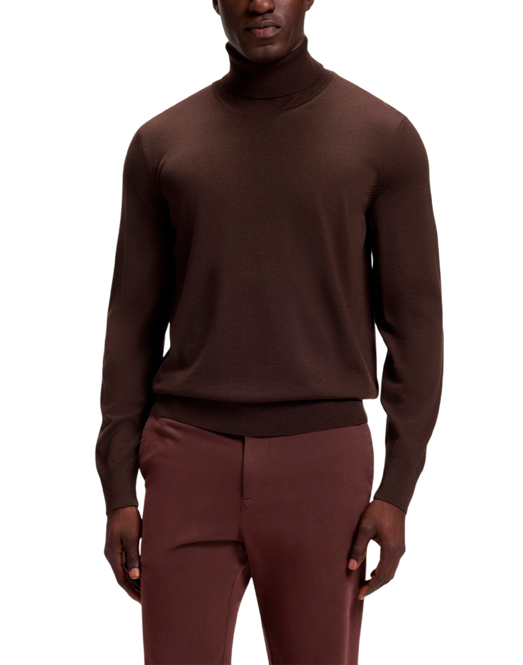 Boss Maglie girocollo da Uomo Boss, colore Marrone Marrone