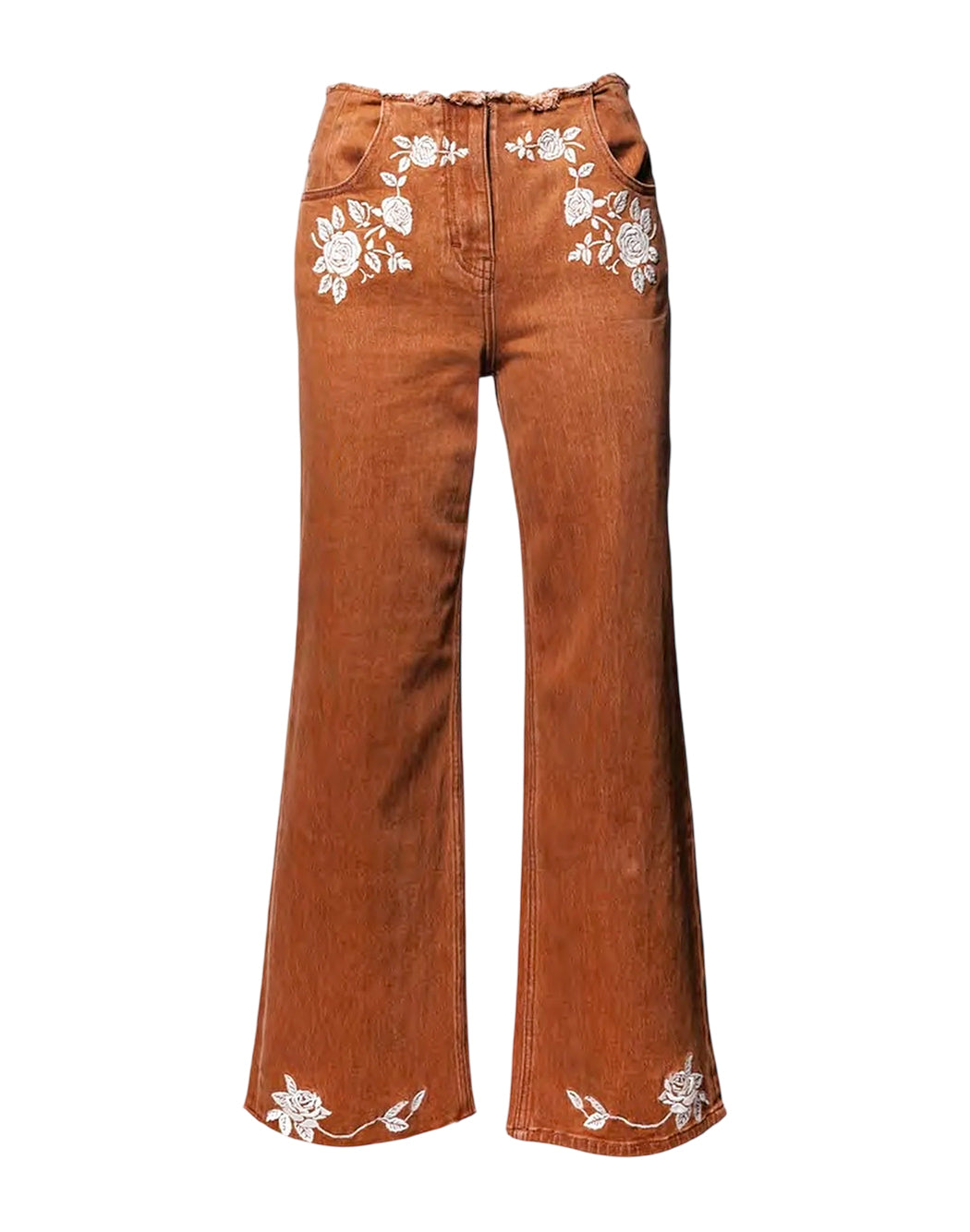 Amosa Jeans a vita alta da Donna Amosa, colore Marrone Marrone