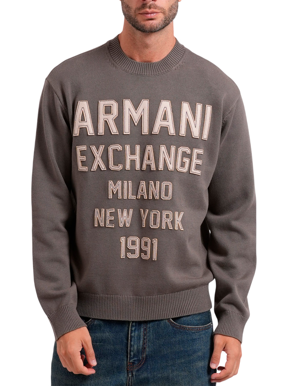 Armani Exchange Maglie girocollo da Uomo Armani exchange, colore Marrone Marrone