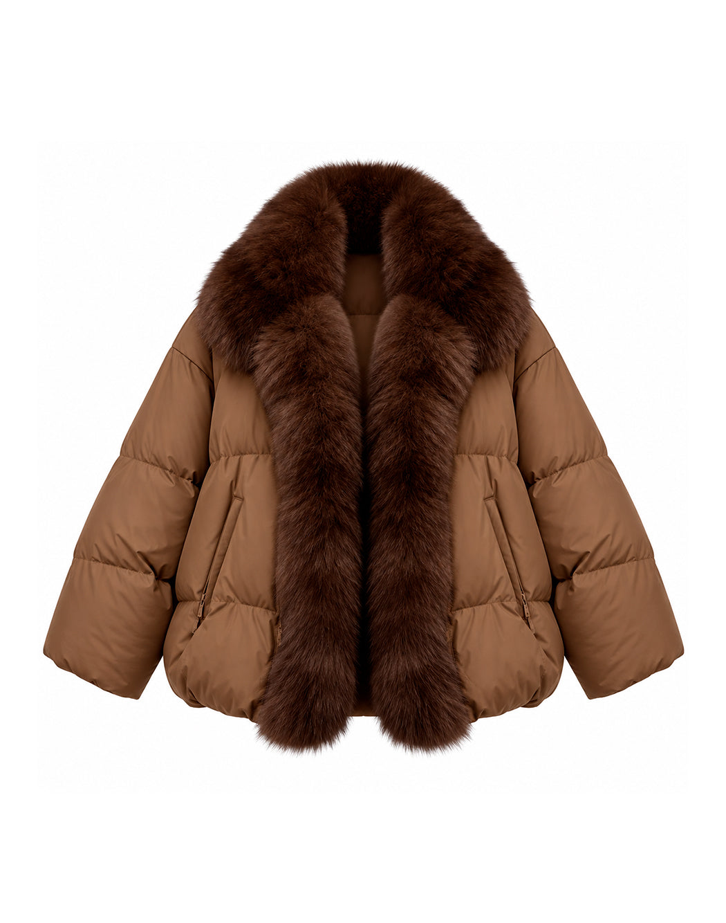 P&t Furs Piumini corti da Donna P&t furs, colore Marrone Marrone