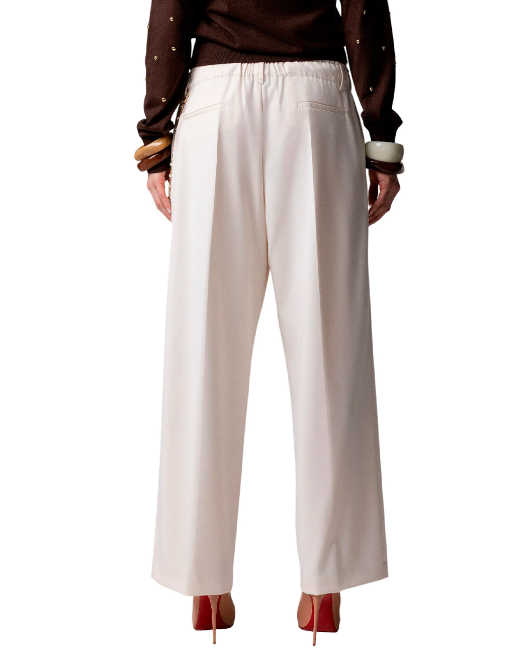 Odi Et Amo Pantaloni cropped da Donna Odi et amo, colore Bianco Bianco