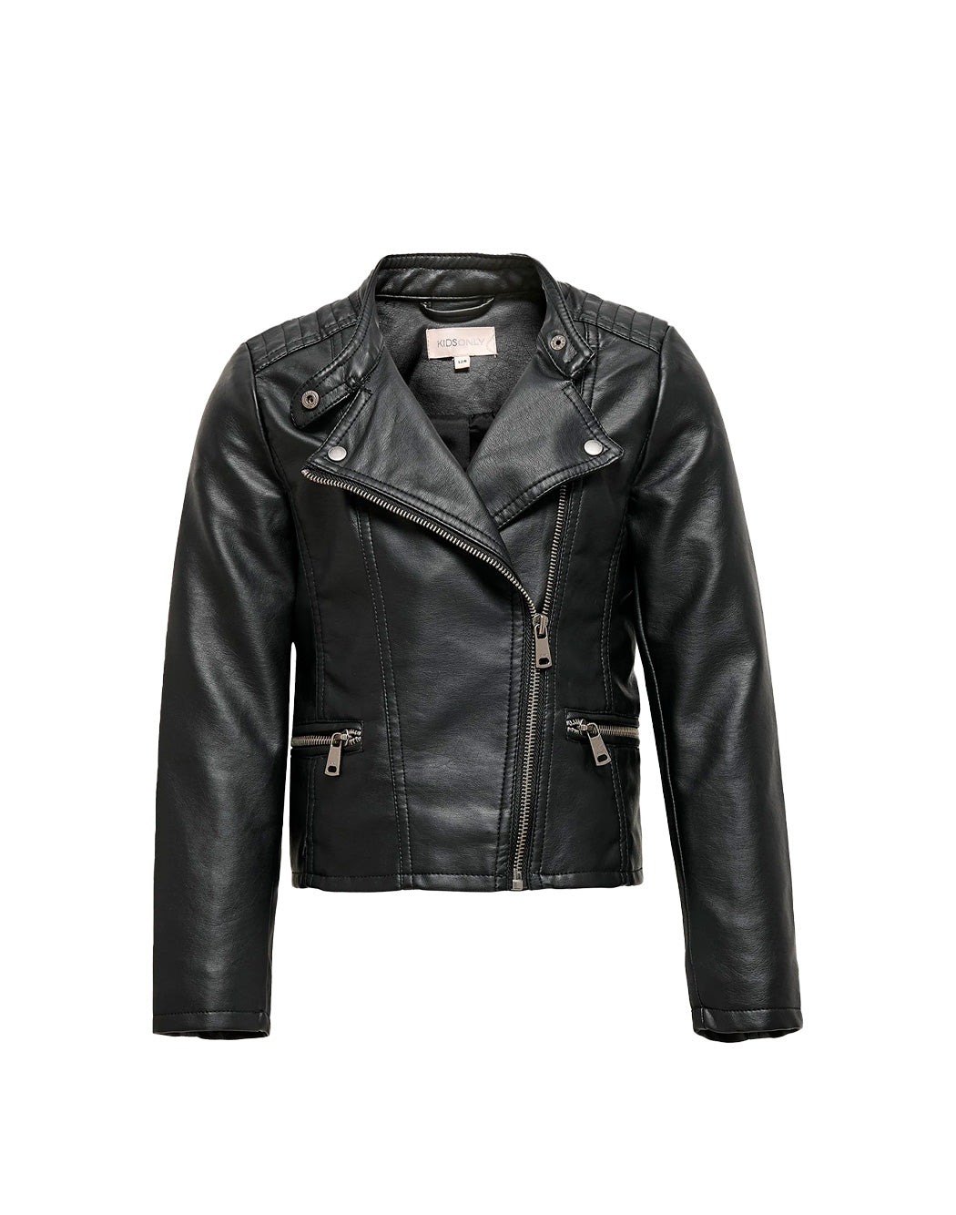 Only GIACCA NERA IN PELLE Rosa