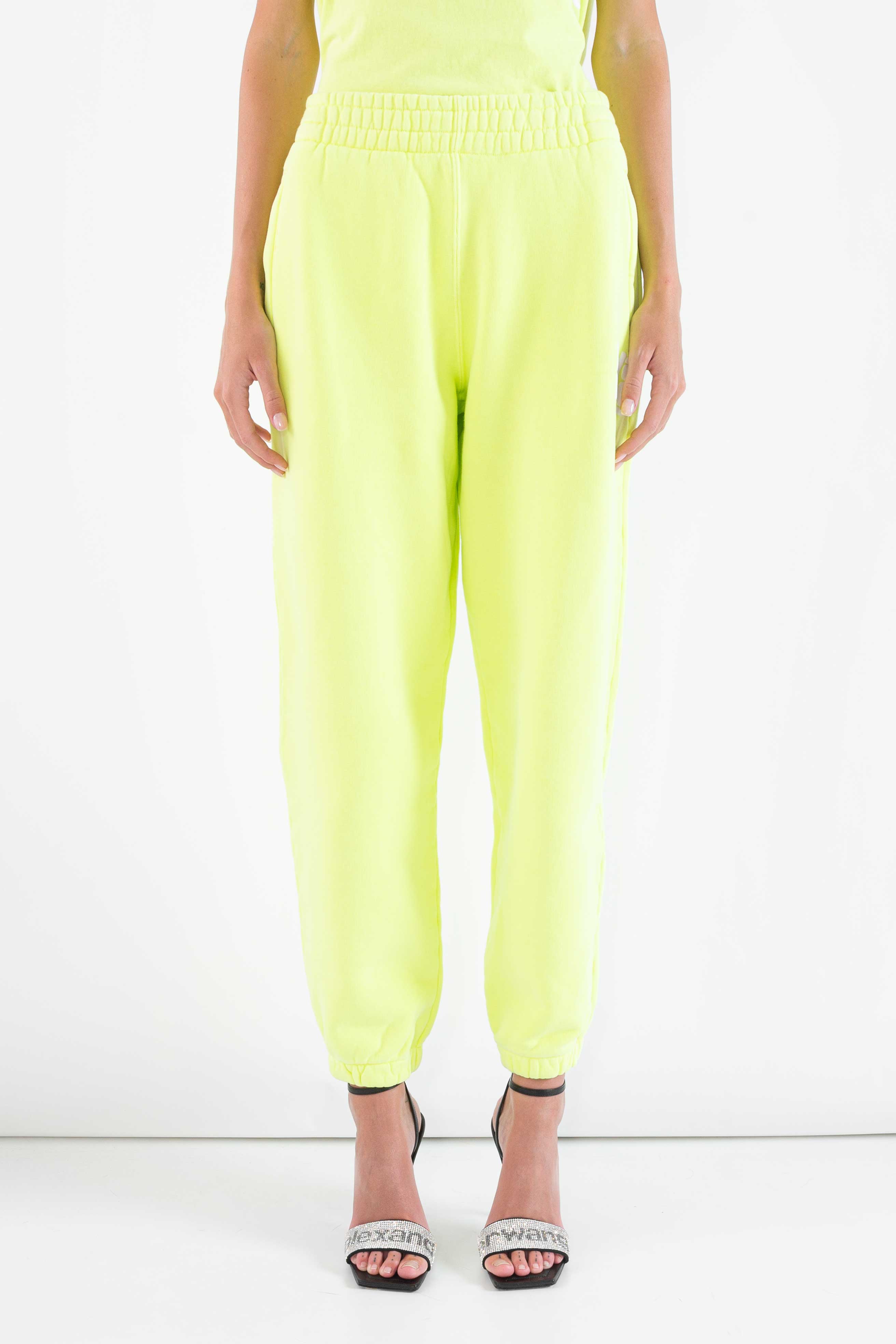 FLUO GREEN JOGGINGS WITH CONTRAST LOGO