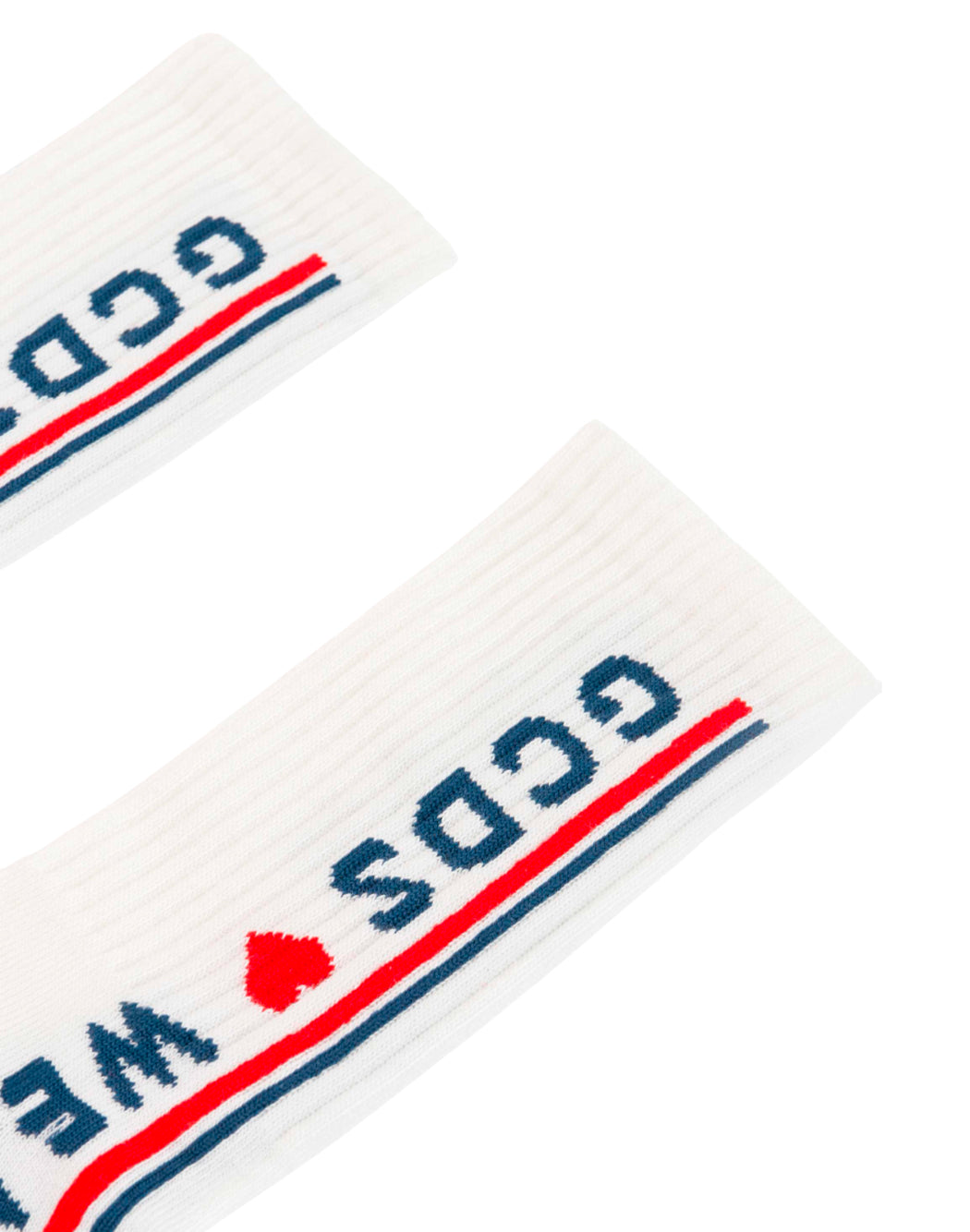 Gcds CALZINI CON STAMPA LOGO A CONTRASTO Bianco