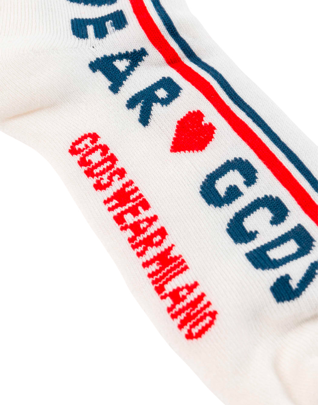 Gcds CALZINI CON STAMPA LOGO A CONTRASTO Bianco