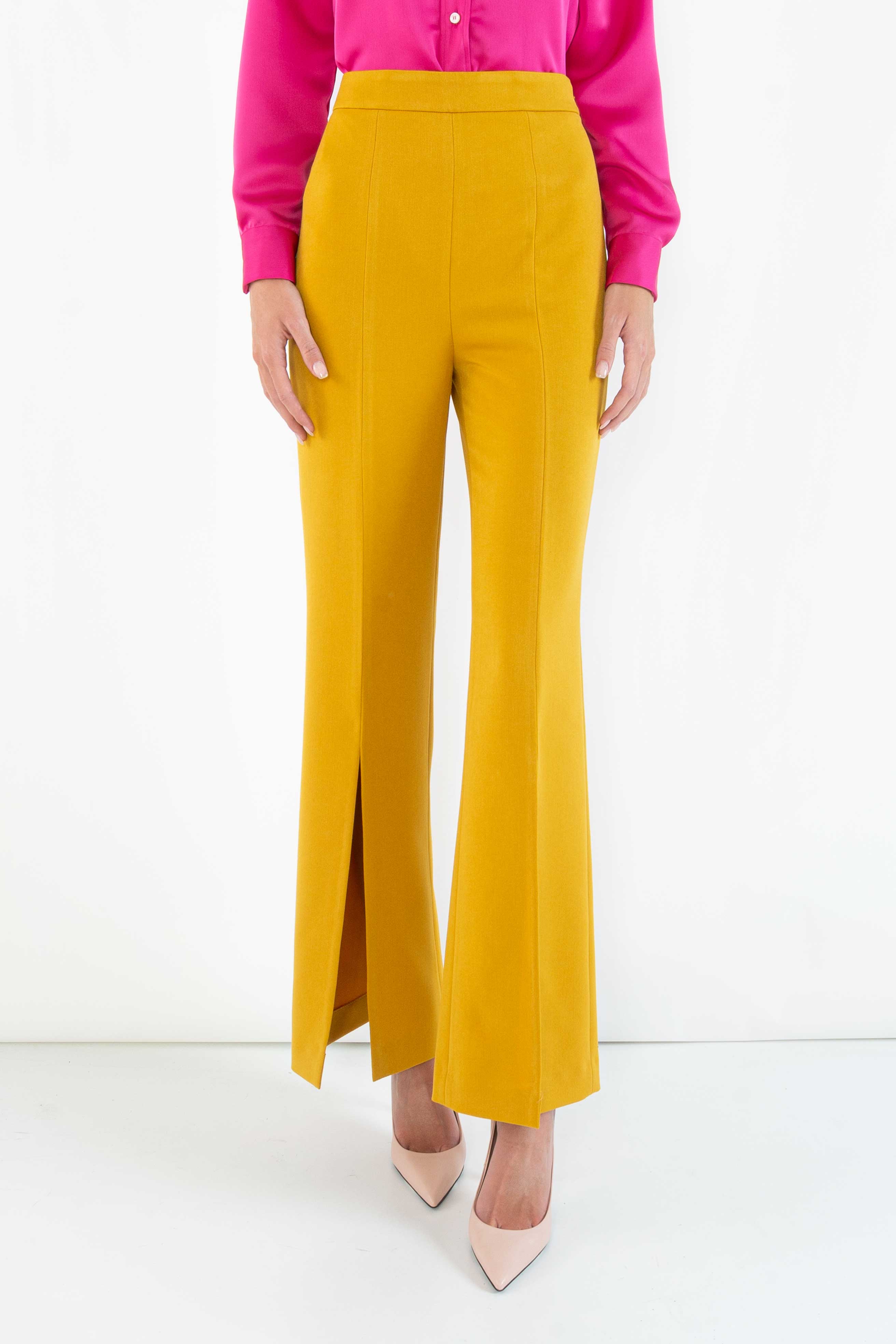 MUSTARD YELLOW TROUSERS WITH SLITS