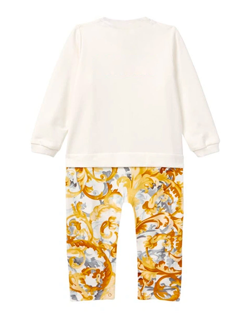 Versace TUTINA CON STAMPA BAROCCA E LOGO Bianco