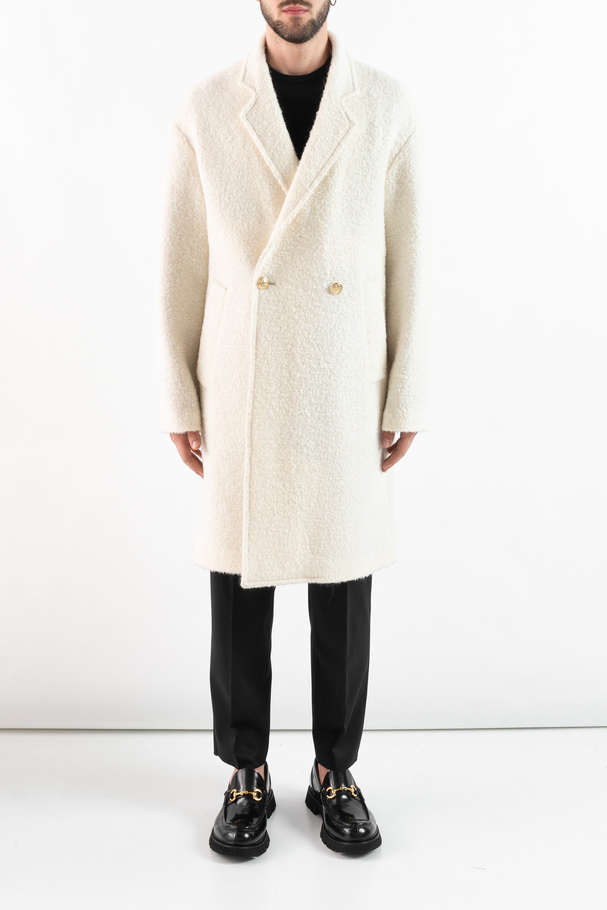 Kid double -breasted coat