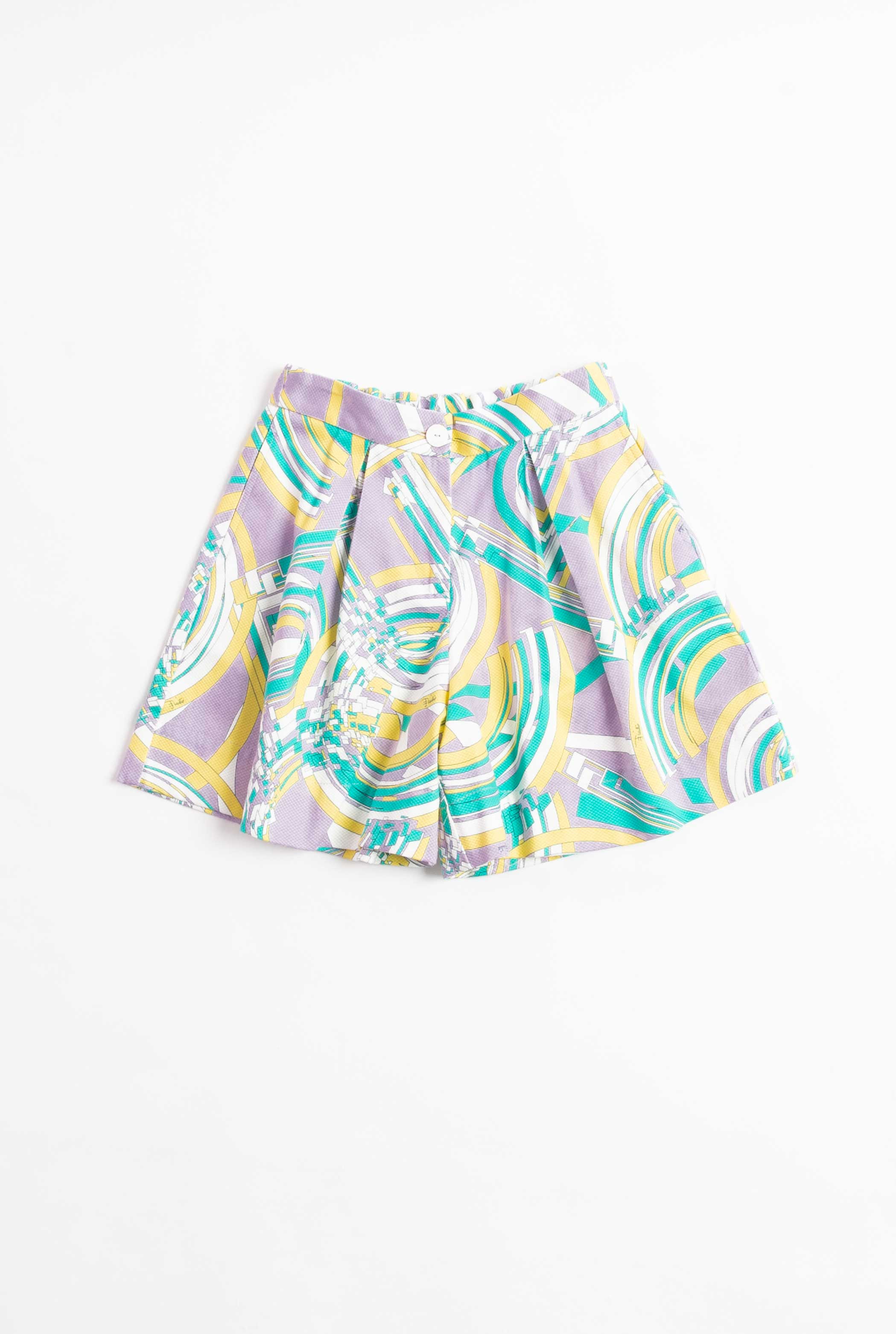 SHORT À IMPRIMÉ GÉOMÉTRIQUE MULTICOLORE