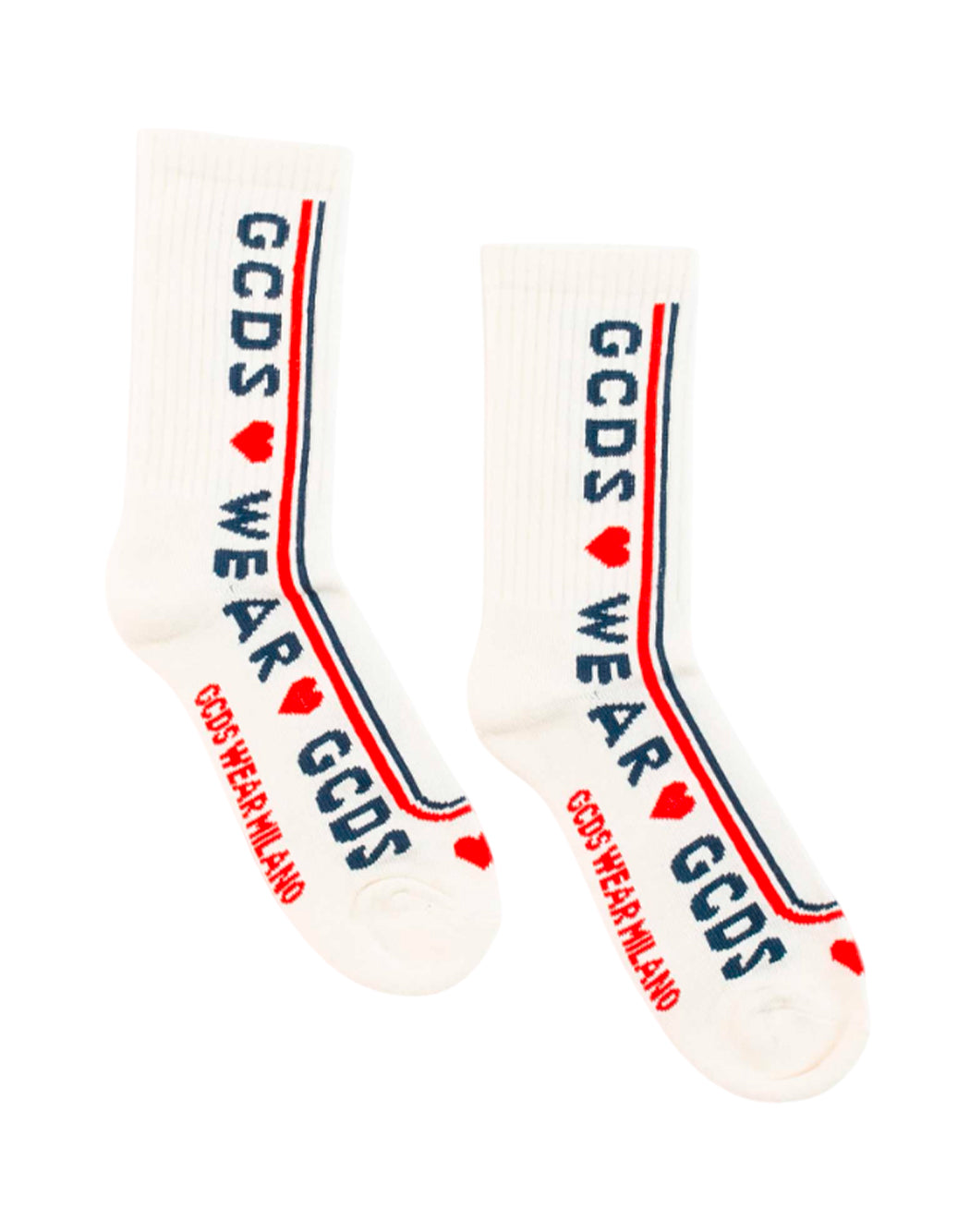 Gcds CALZINI CON STAMPA LOGO Bianco