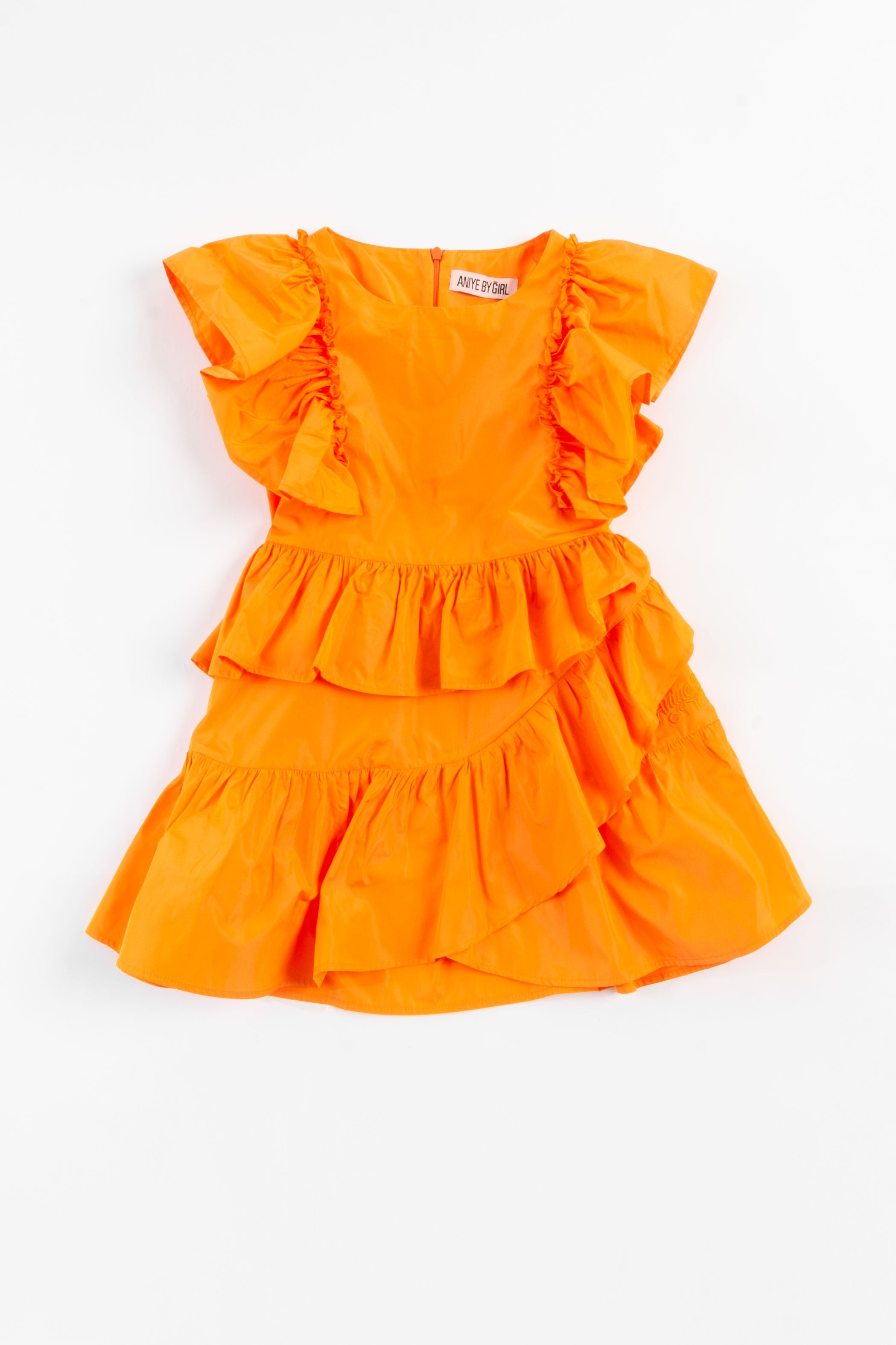 Dress with flounces
