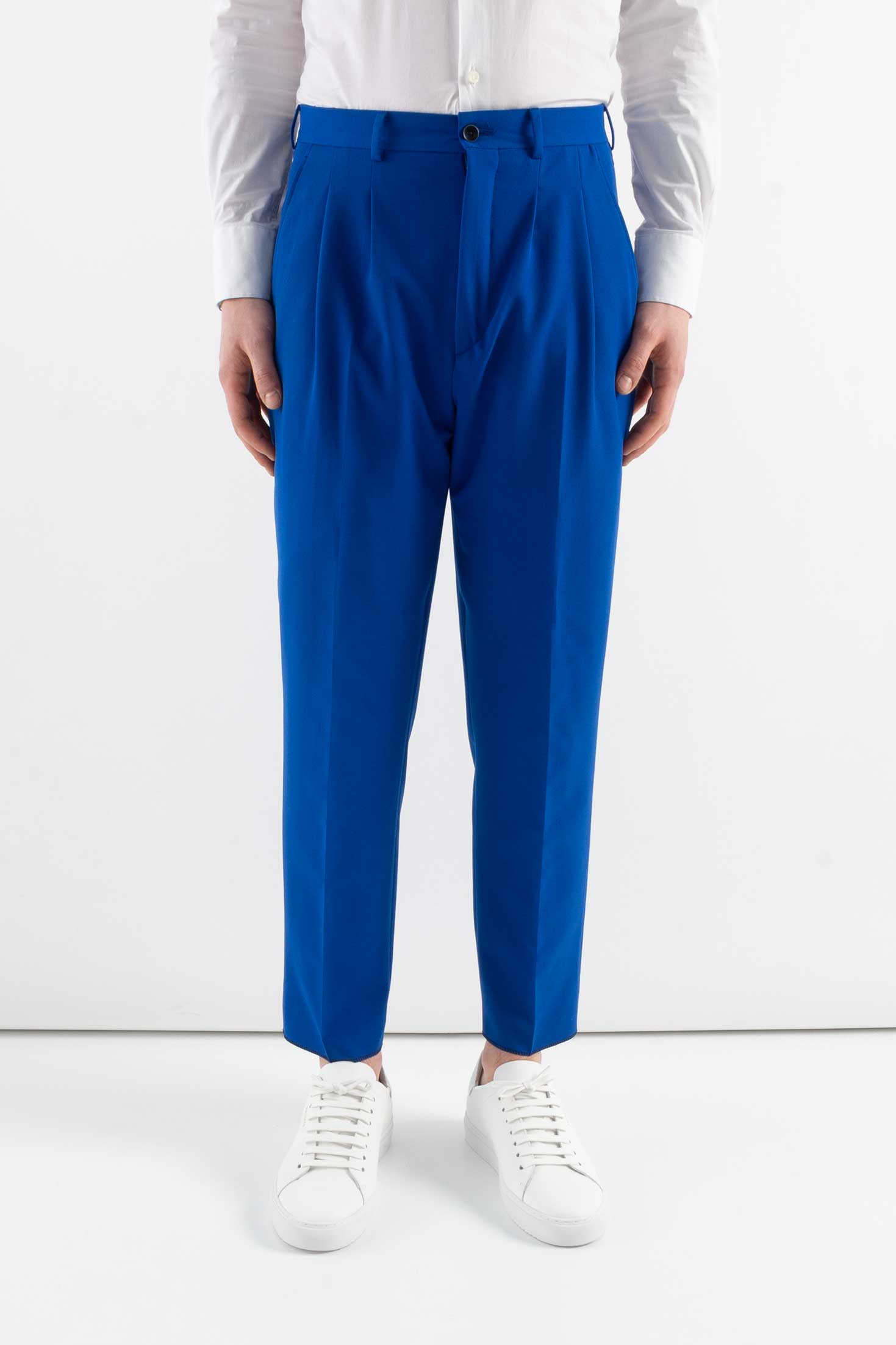 "Corsinelabedoli PANTALONE "FEDERIC" CON PINCES Blu"