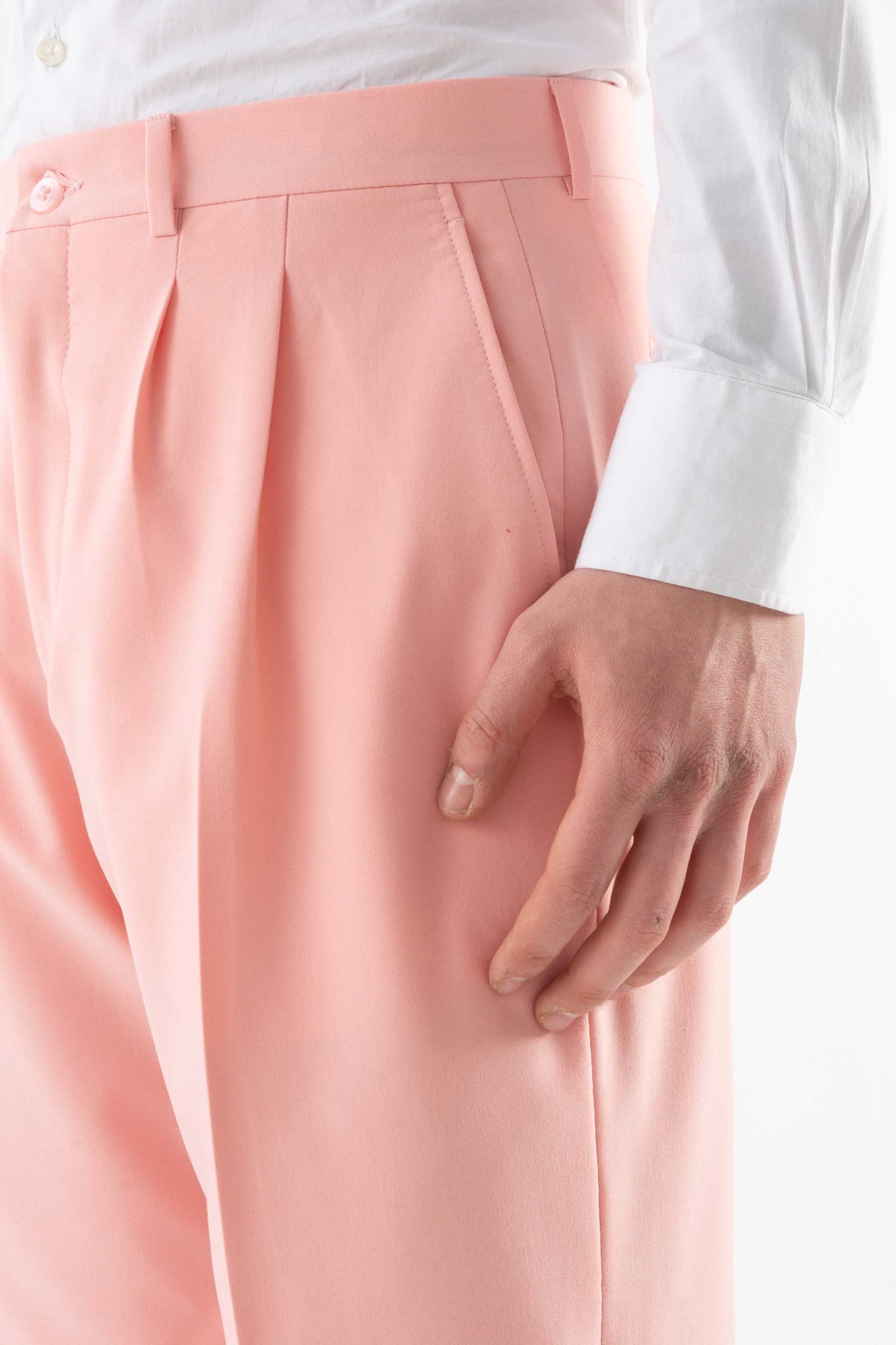 "Corsinelabedoli PANTALONE "FEDERIC" CON PINCES Rosa"