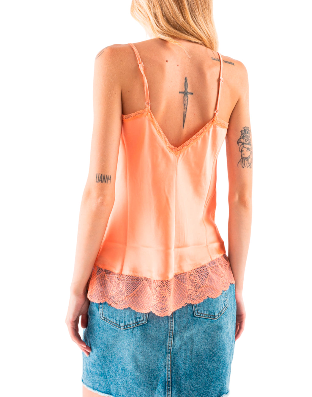 Molly Bracken TOP CON BORDO IN PIZZO Rosa