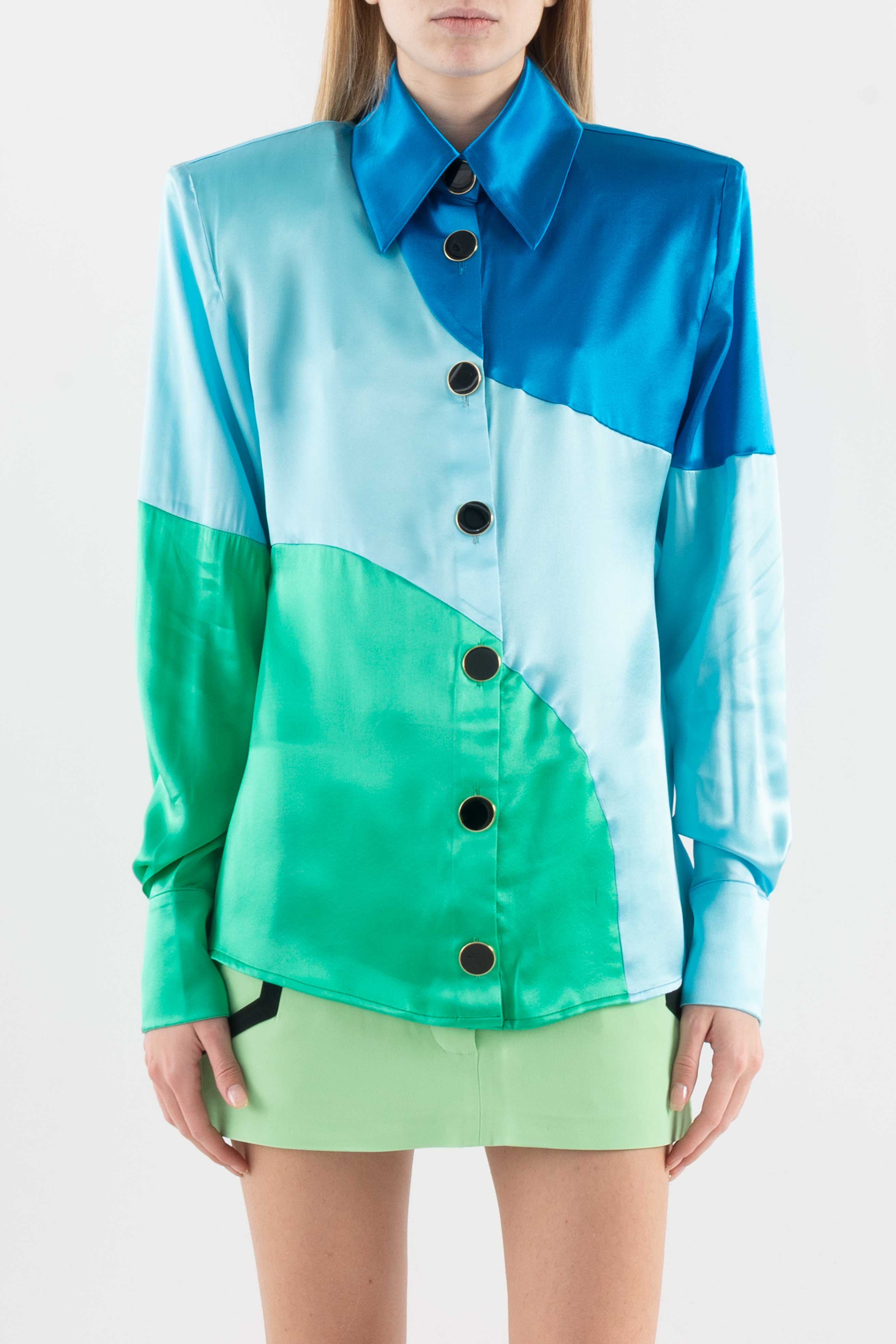 CAMICIA MULTICOLOR A FASCE