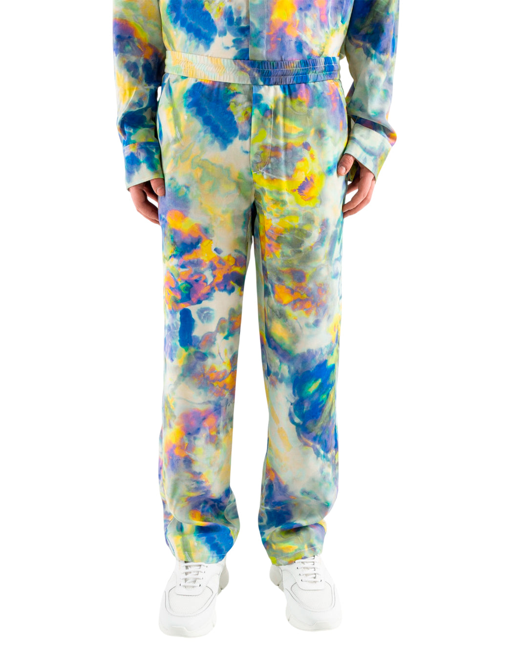 Msgm PANTALONE CON MOTIVO TIE DYE Multicolor