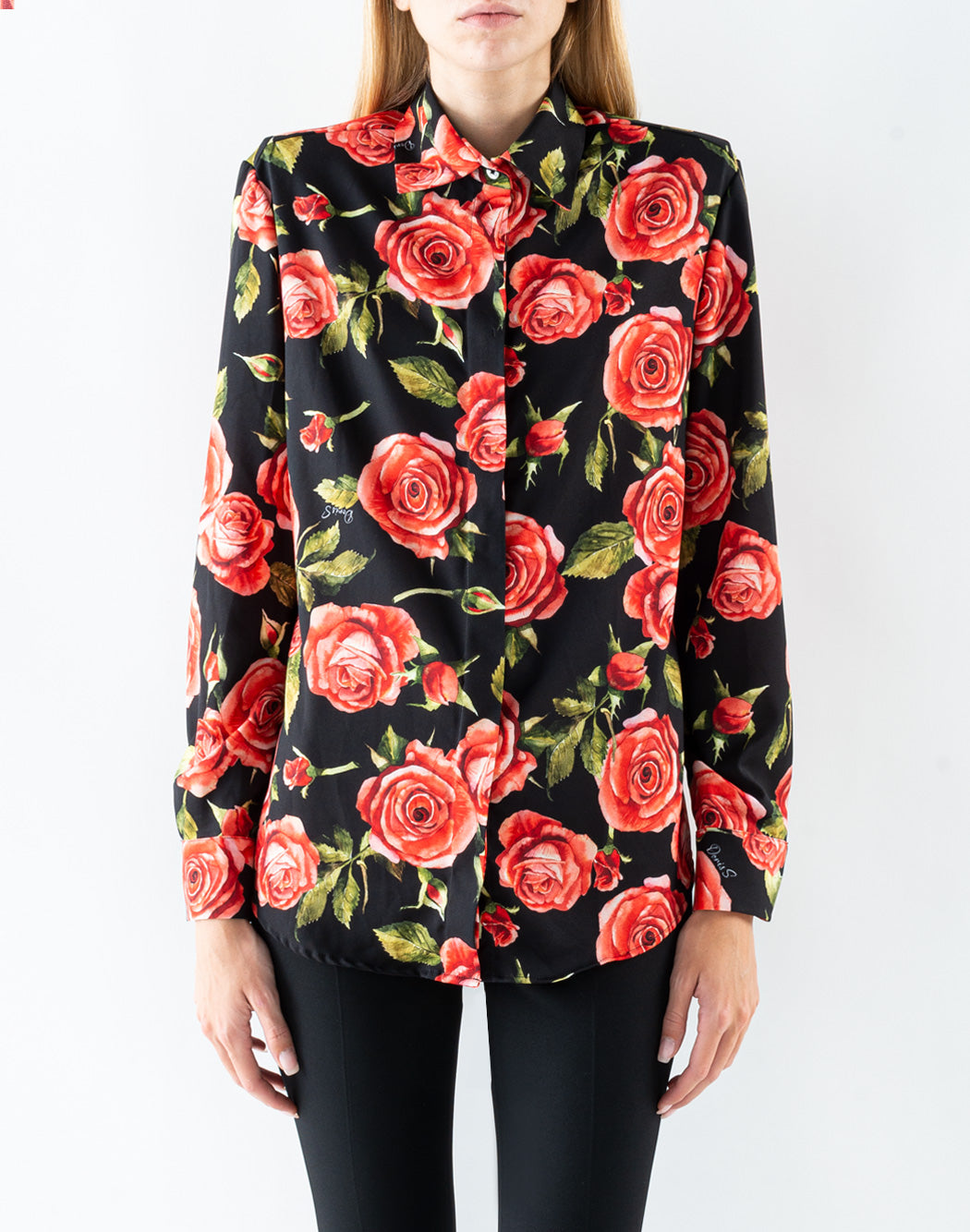 Large flower print video shirt