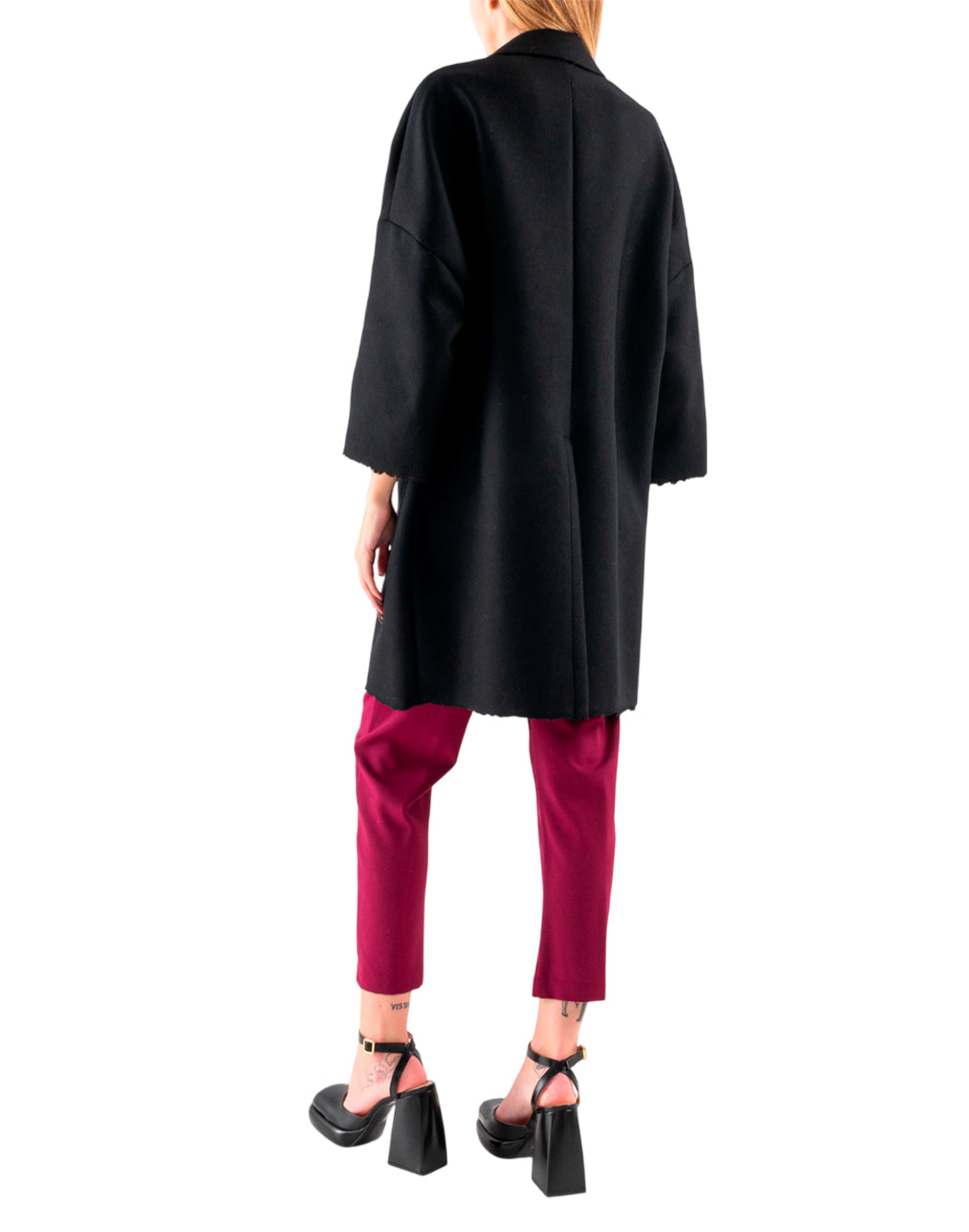 Semi-couture CAPPOTTO OVER IN PANNO Nero