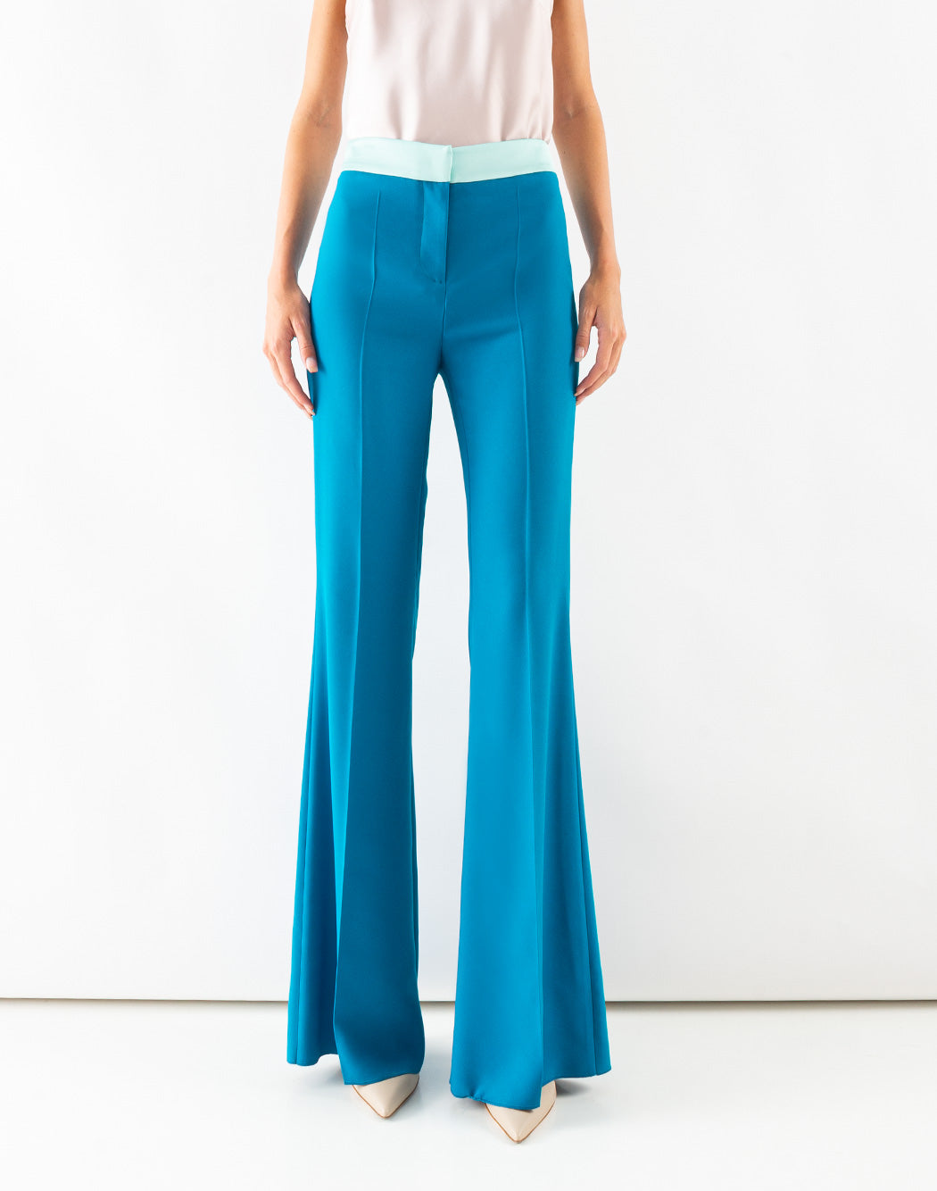 GRAY FLARED TROUSERS