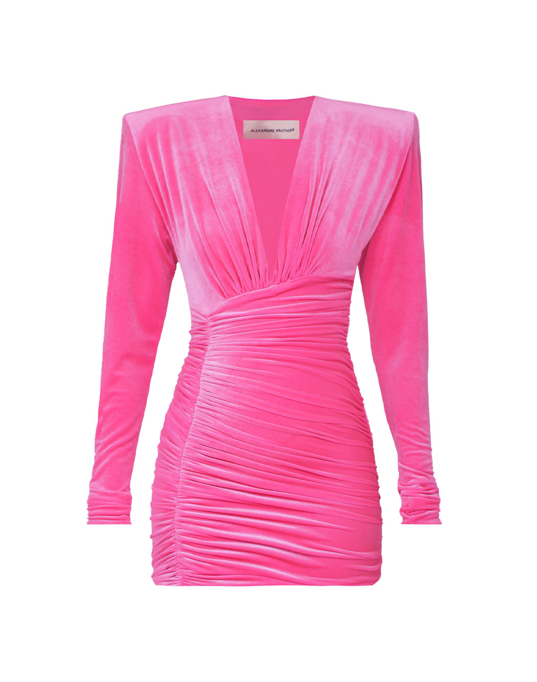 DRAPED VELVET MINI DRESS