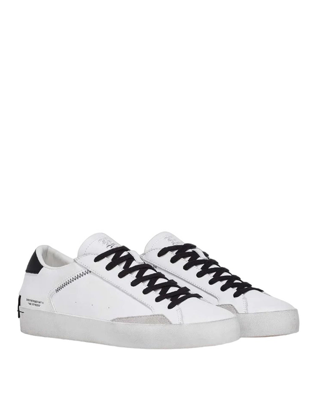 "Crime London SNEAKERS "DISTRESSED" Bianco"