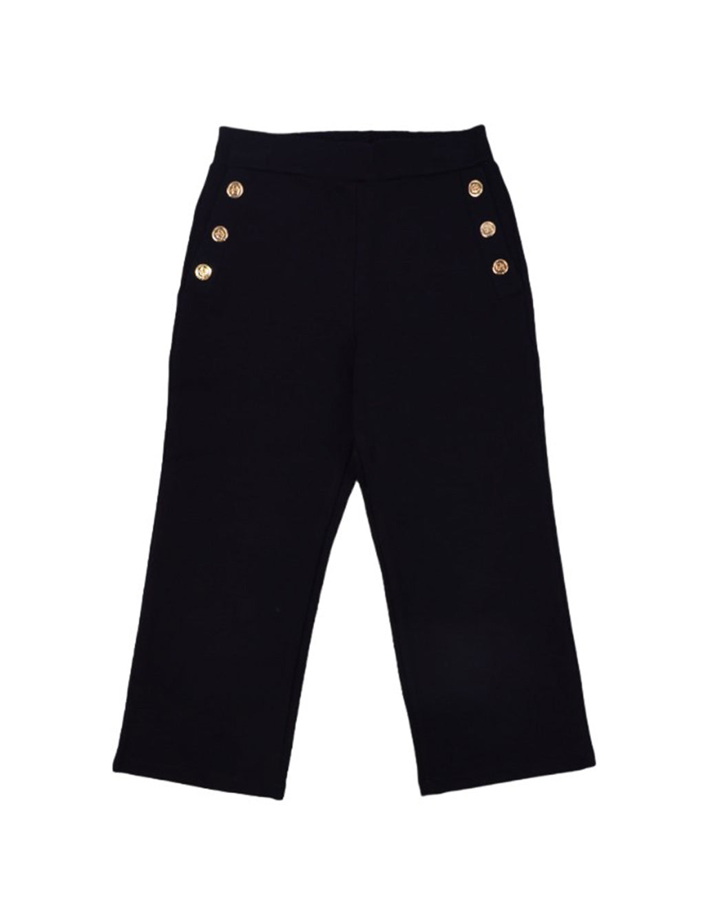 Pants with golden buttons