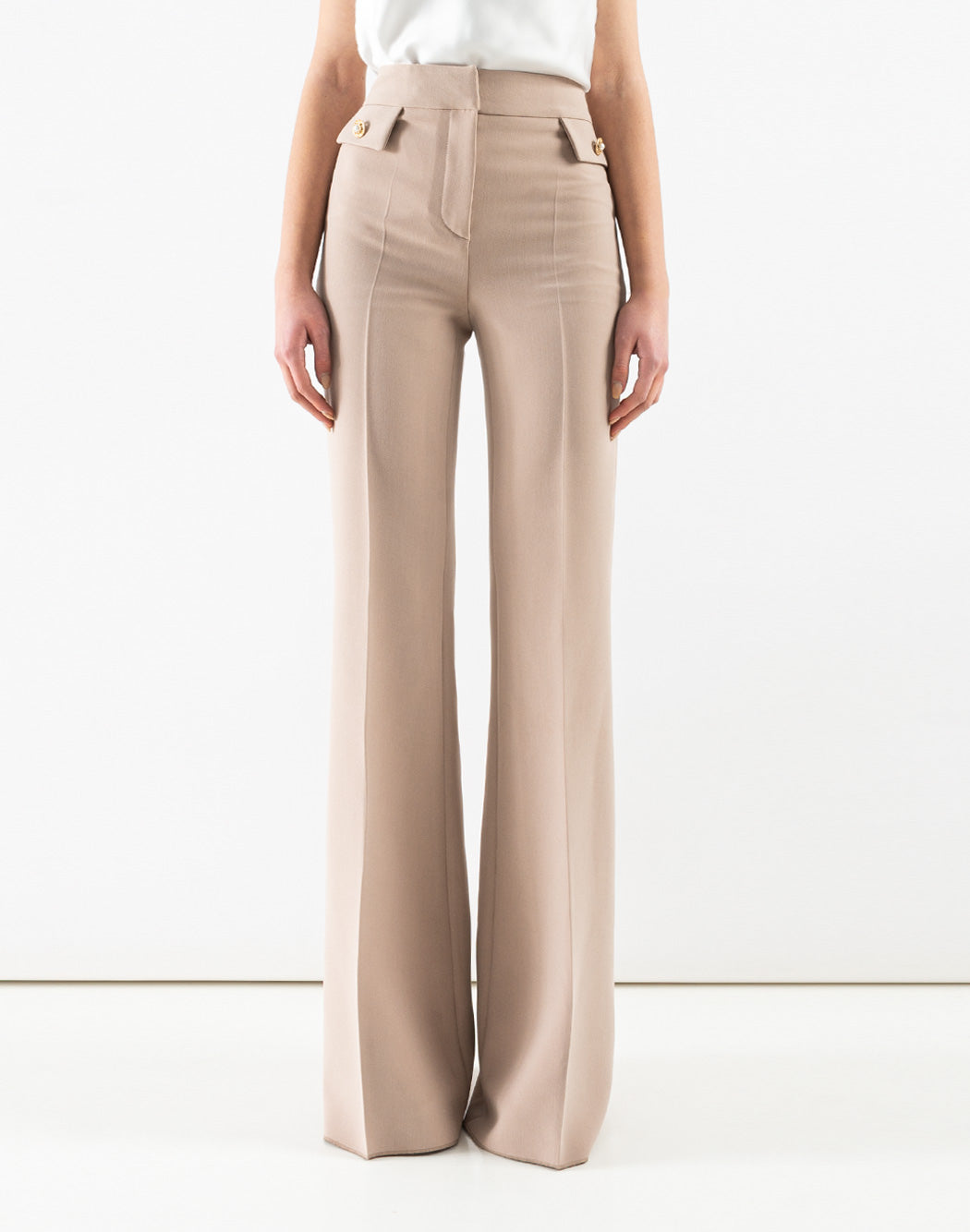 GRAY FLARED TROUSERS